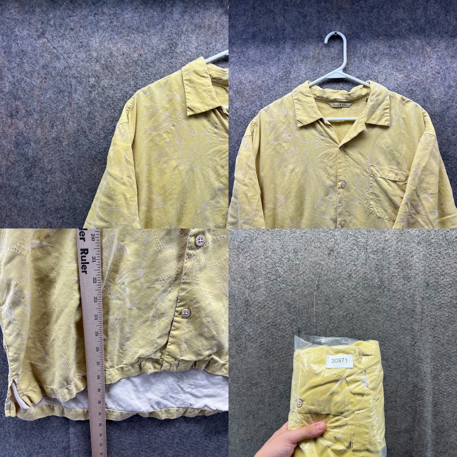 Tommy Bahama Tommy Bahama Shirt Mens Extra Large Yellow Silk Button Down Hawaiian Paradise Camp Floral - Vintage Size US XL / EU 56 / 4 - 8 Thumbnail