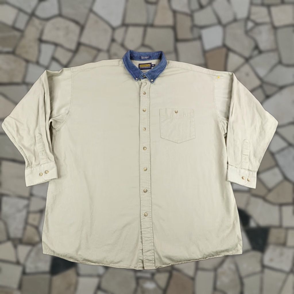 Vintage VINTAGE Panhandle Slim Western Shirt Mens XXL Gray Cotton Long Sleeve Button-Up Cowboy Theme Size US XXL / EU 58 / 5 - 1 Thumbnail