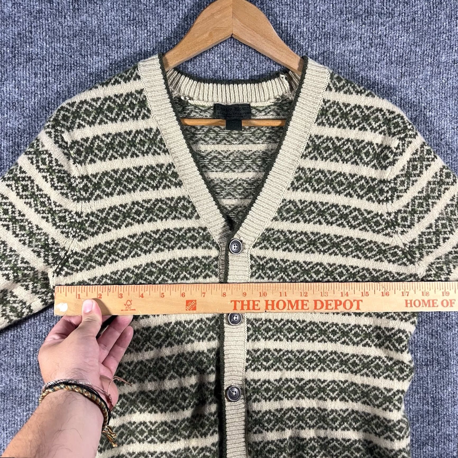 Lucky Brand Lucky Brand Wool Cardigan Sweater Womens XL Striped Aztec Geometric Crosby Vtg Size XL / US 12-14 / IT 48-50 - 4 Thumbnail