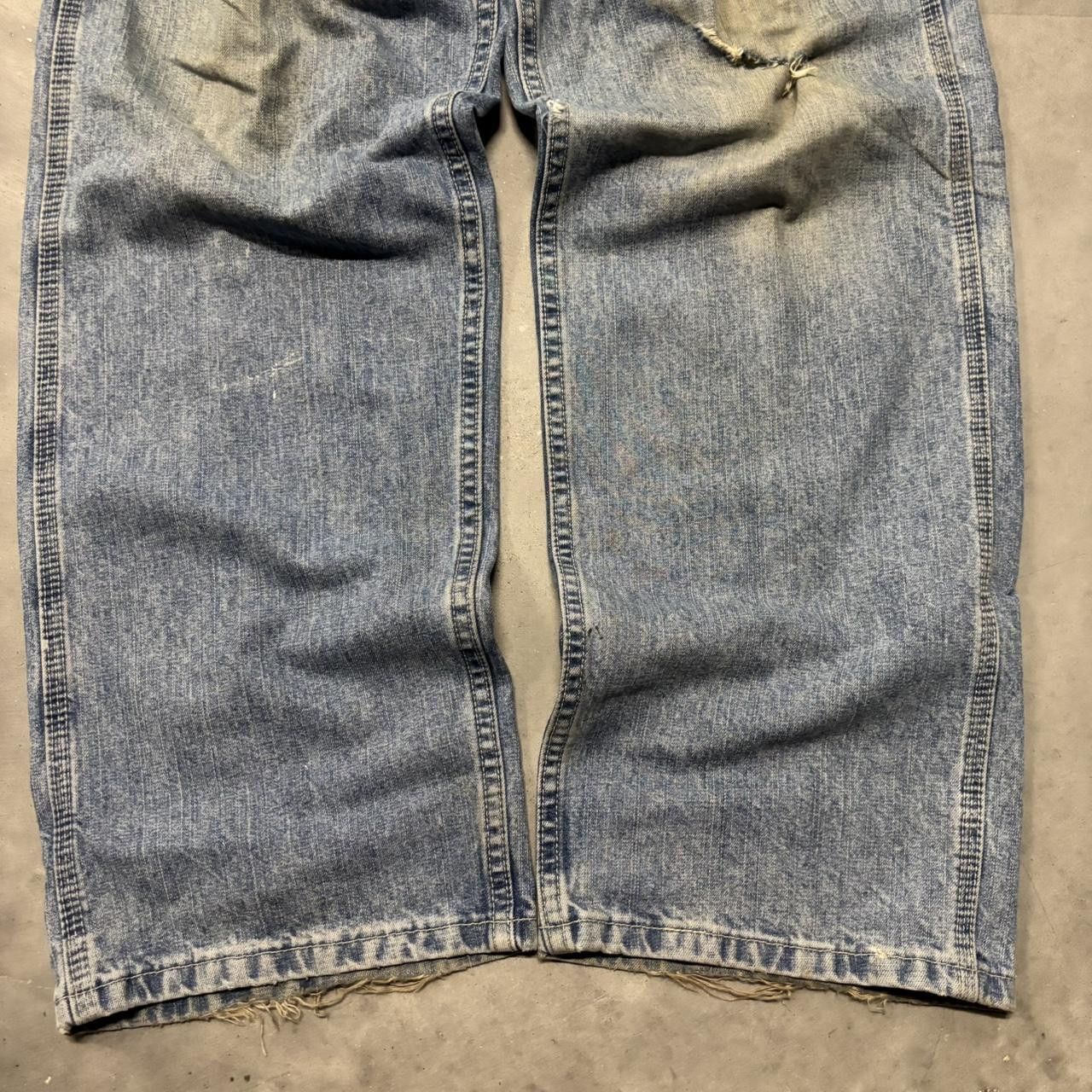 Japanese Brand × Vintage Crazy Vintage Y2K/2000s Baggy Grunge Light Wash Streetwear Skater Carpenter Denim Jeans! Size US 34 / EU 50 - 6 Thumbnail