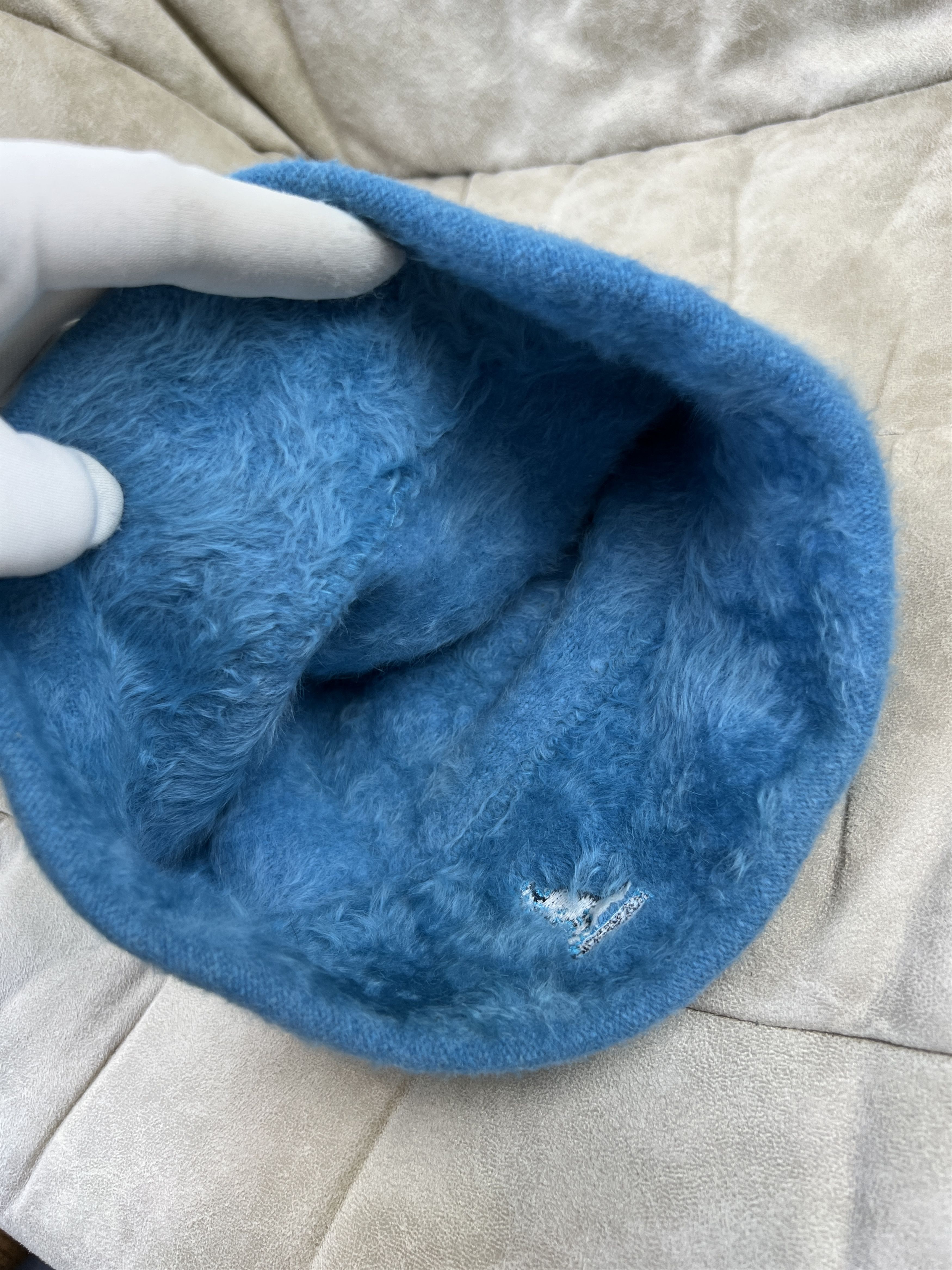 Kangol Vintage y2k Kangol Angora Mohair Blue Fuzzy Beanie Hat Size ONE SIZE - 6 Thumbnail