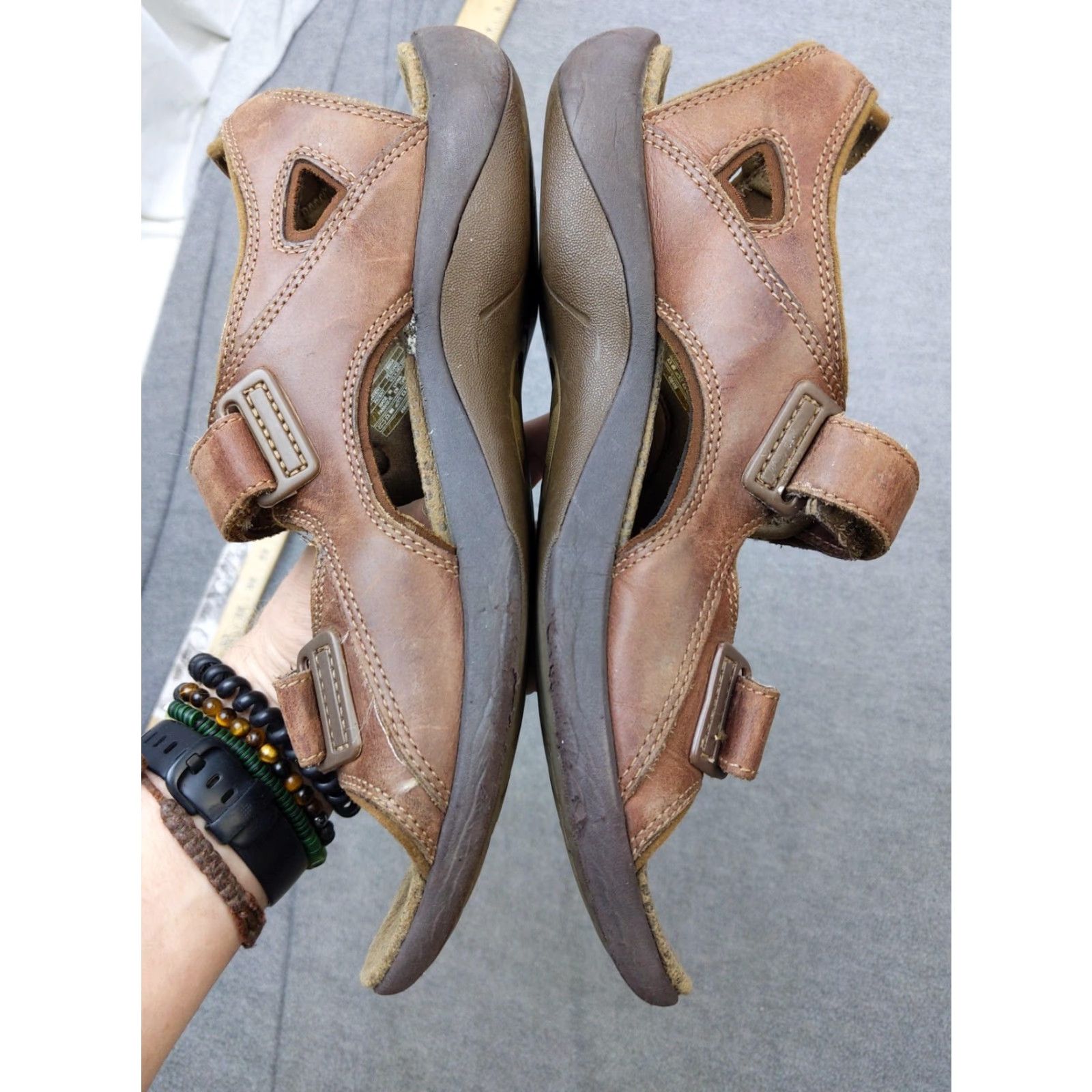 Merrell Merrell Leather Sandals Womens US 10 Brown Hook & Loop Comfort Walking Outdoor Size US 10 / IT 40 - 7 Thumbnail
