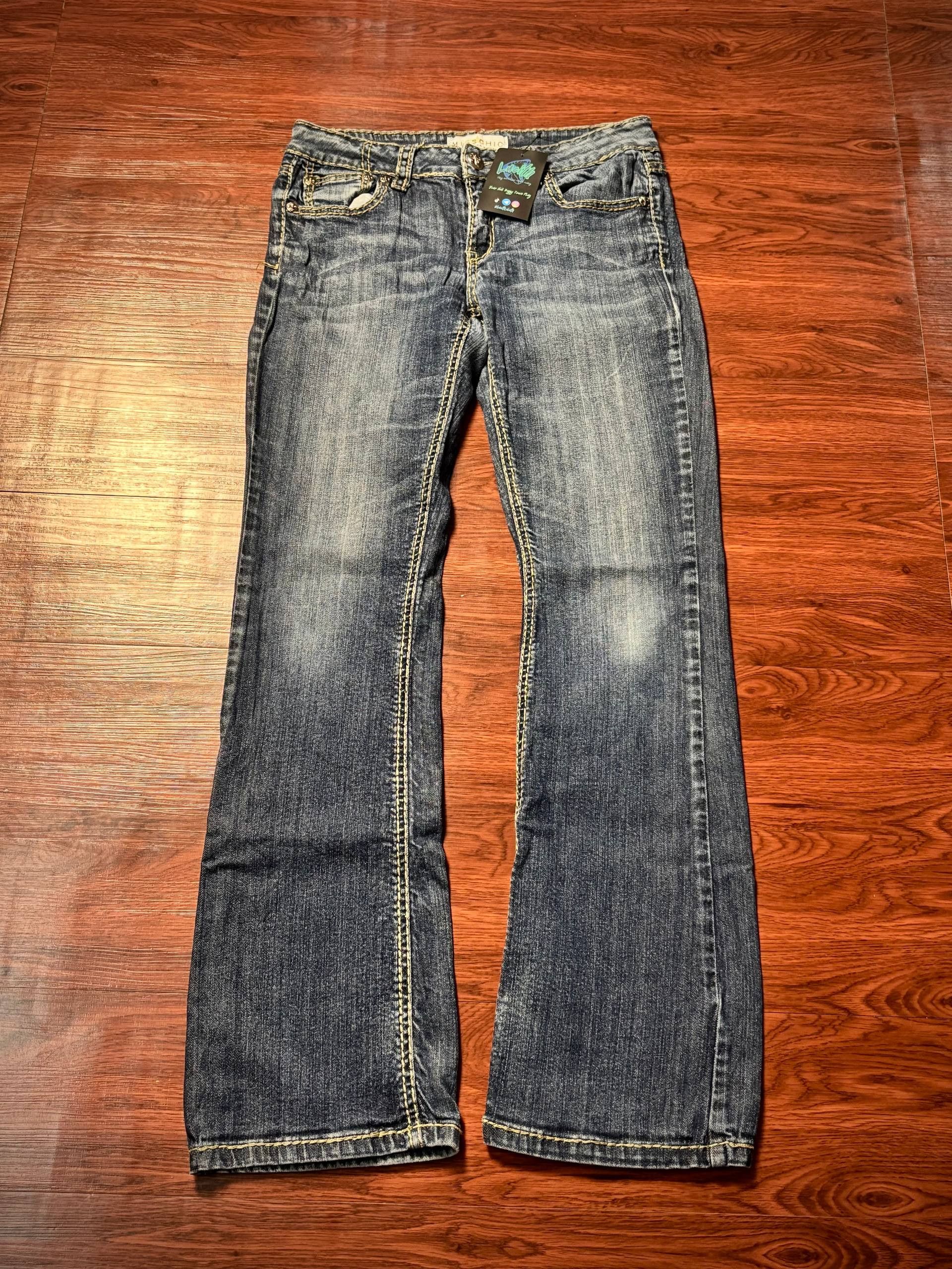 Miss Me Vintage Y2K Miss Chic Phoenix Flap Pocket Flare Denim Pants Size 30" / US 8 / IT 44 - 3 Thumbnail