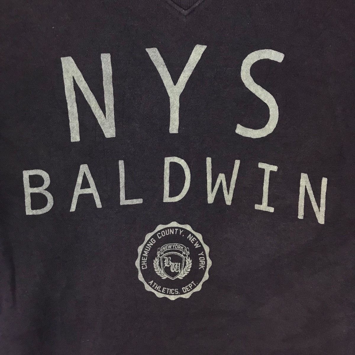 Vintage Vintage Lab-Works NYS BALDWIN Spell Out Pullover Jumper Size US L / EU 52-54 / 3 - 3 Thumbnail
