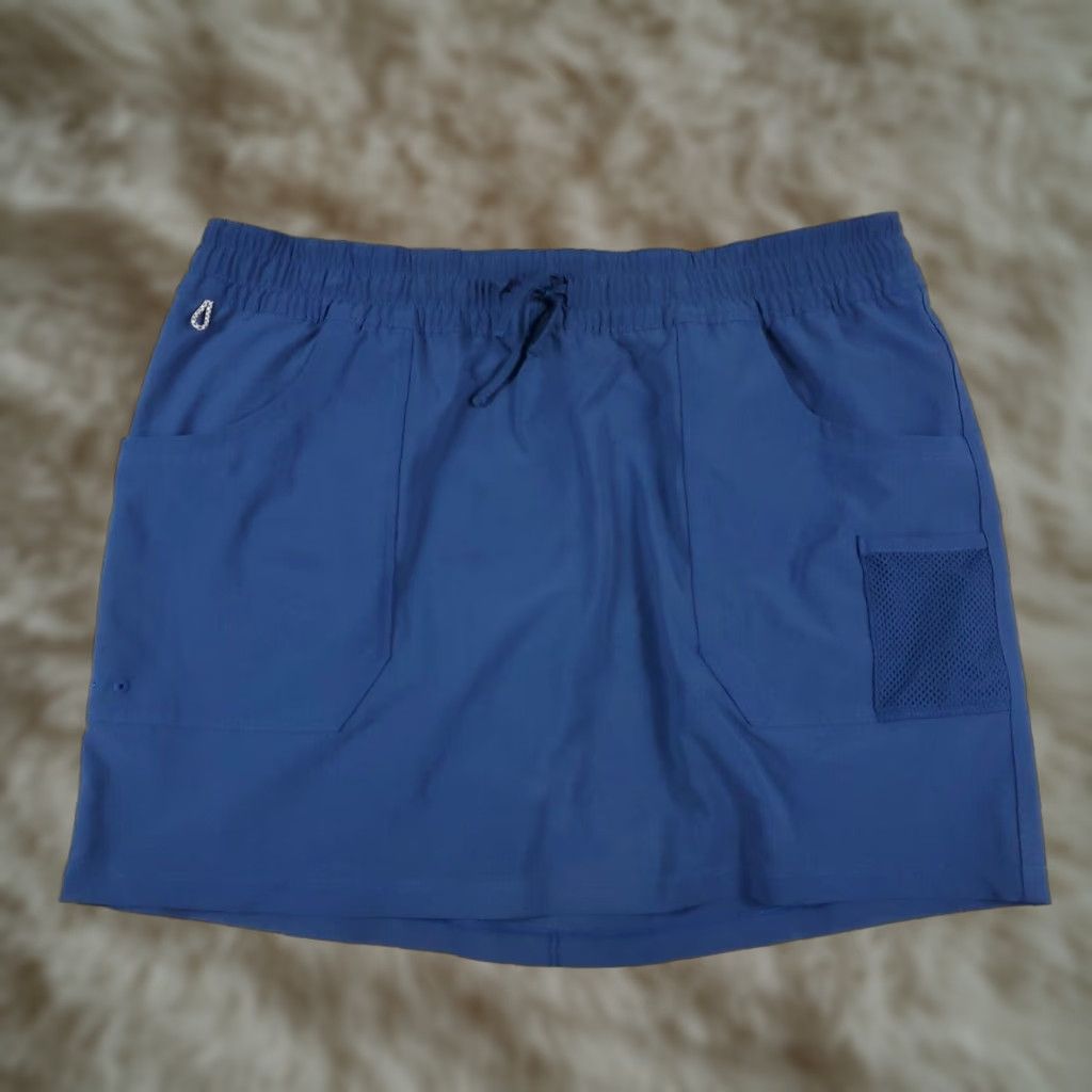 Vintage Columbia Skirt Womens Size L Blue Pockets Mini Short Casual Summer Fall Spring Winter Size 36" / US 14 / IT 50 - 1 Thumbnail