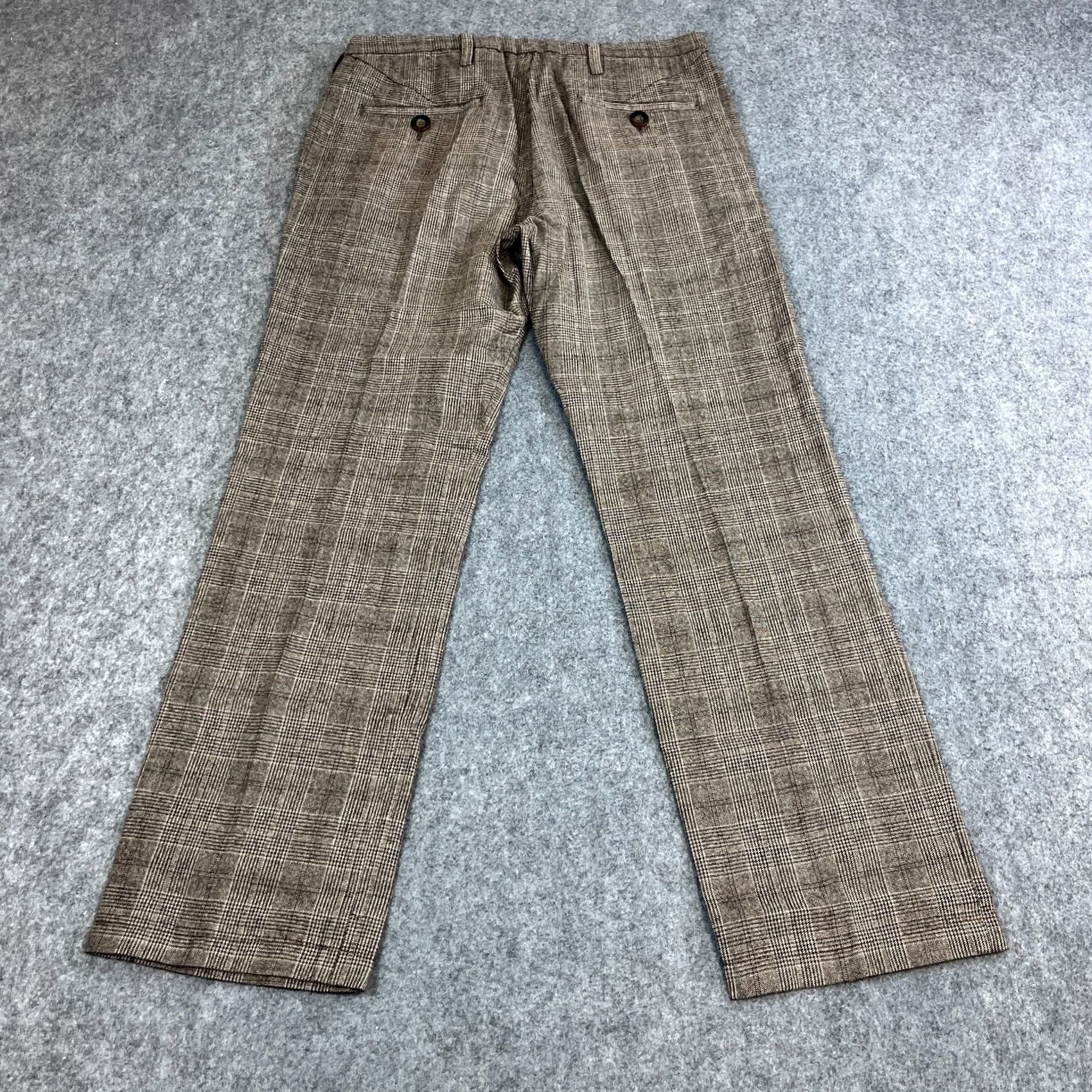 Armani Armani Mens Wool Trousers Pants Straight 32 Grey Check Plaid Jeans Regular Size US 32 / EU 48 - 2 Thumbnail