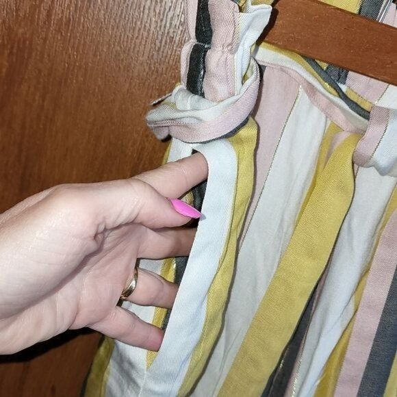 Designer Beige by ECI 2 piece Embellished Striped Colored Rayon Belte Size 34" / US 12 / IT 48 - 4 Thumbnail