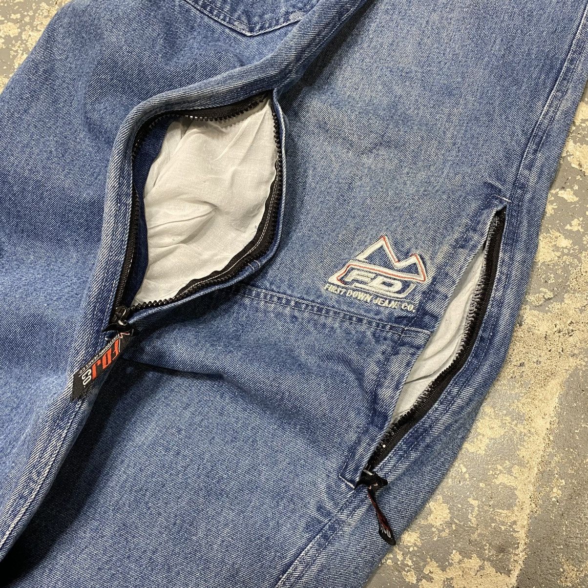JNCO × Vintage Vintage First Down Denim Big Pocket Y2K Embroidered Baggy Pa Size US 35 - 6 Thumbnail