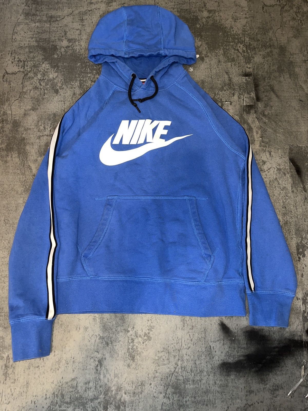 Nike Nike Blue Pullover Hoodie – White Swoosh & Side Arm Stripes Size US S / EU 44-46 / 1 - 1 Thumbnail