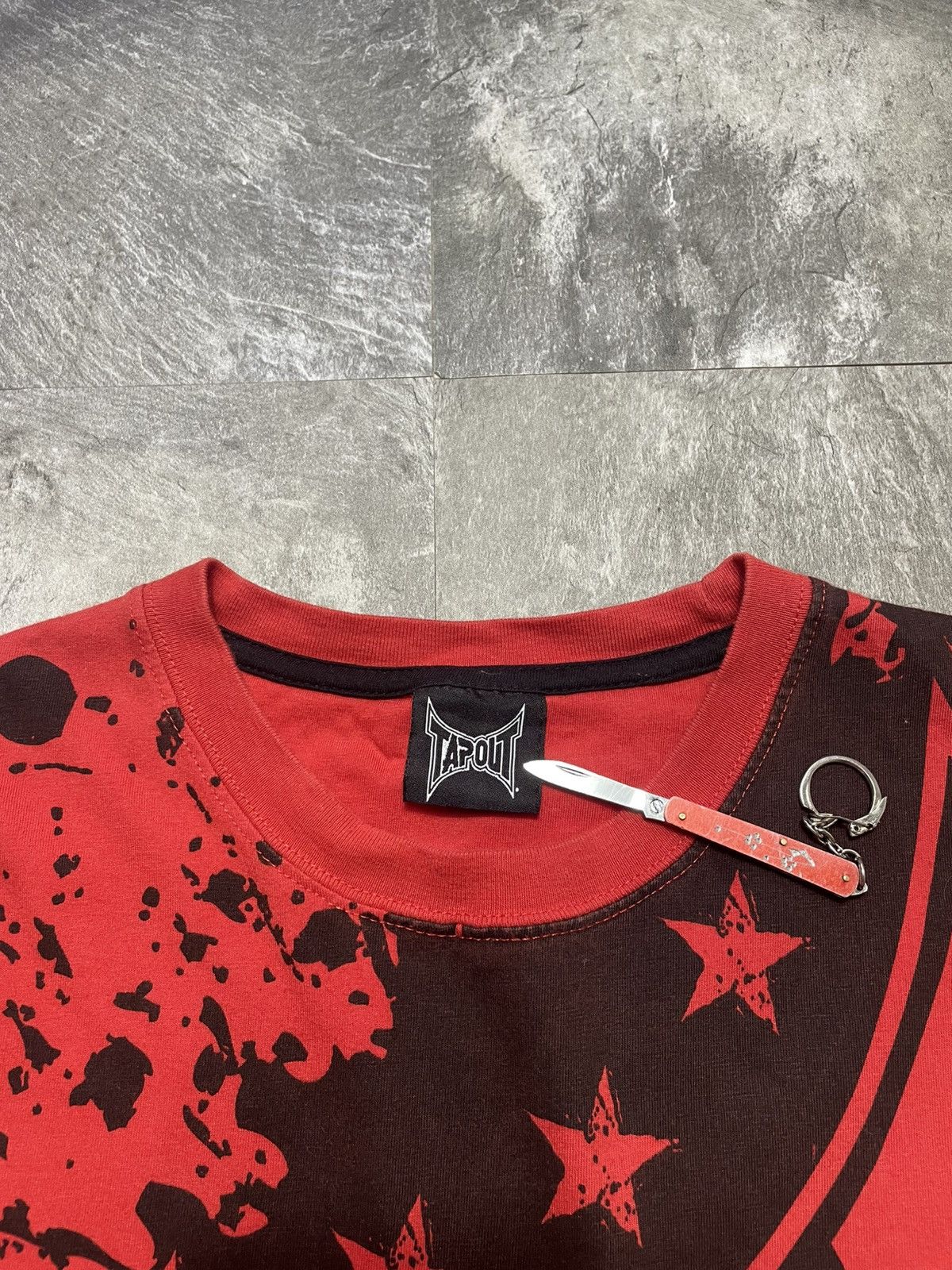 Tapout Vintage Tapout Big Logo AOP Boxy Afflliction Style t Shirt Size US XL / EU 56 / 4 - 5 Thumbnail