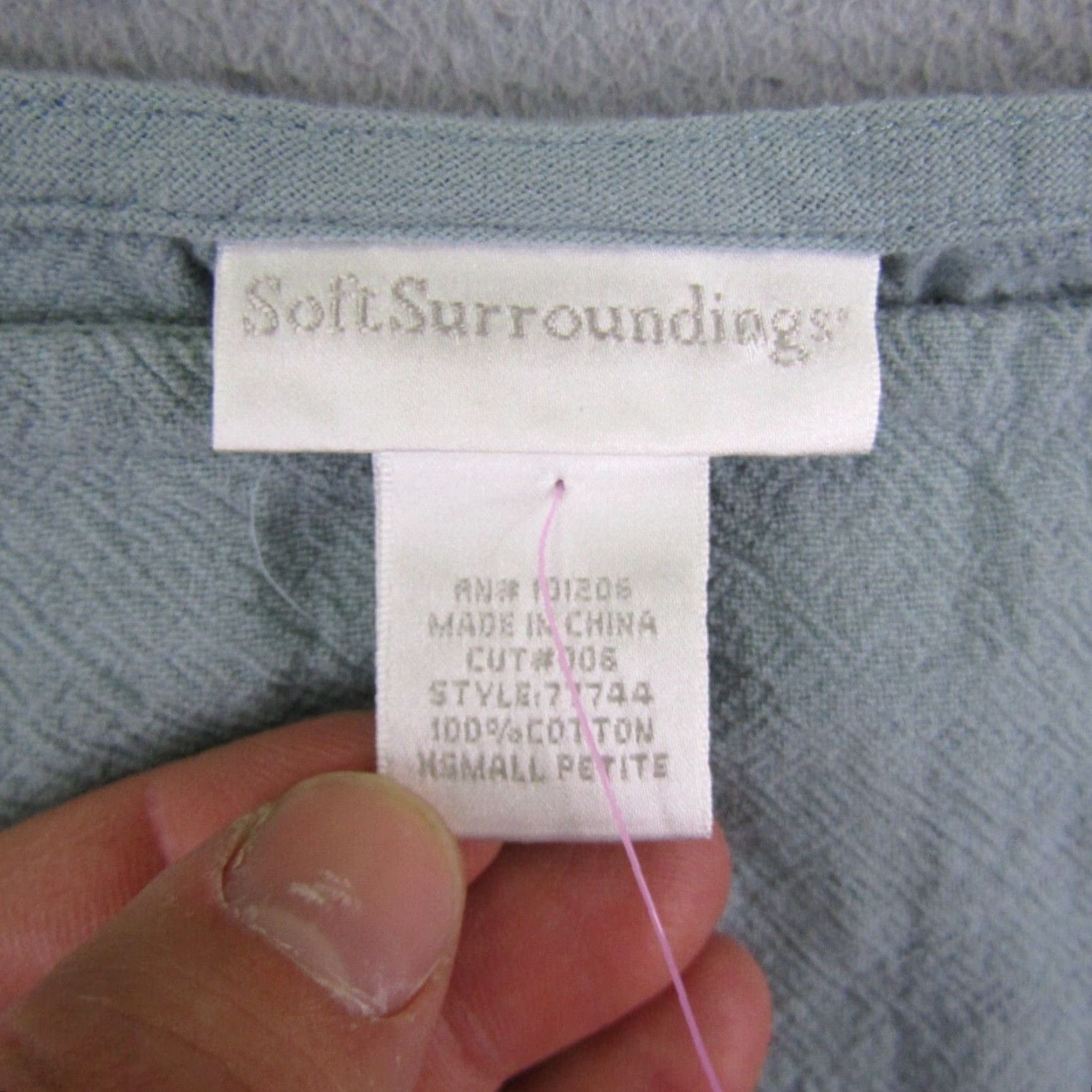 Soft Surroundings VINTAGE Soft Surroundings Women's Blouse Shirt Casual Petite Blue Cotton XS Size XS / US 0-2 / IT 36-38 - 7 Thumbnail
