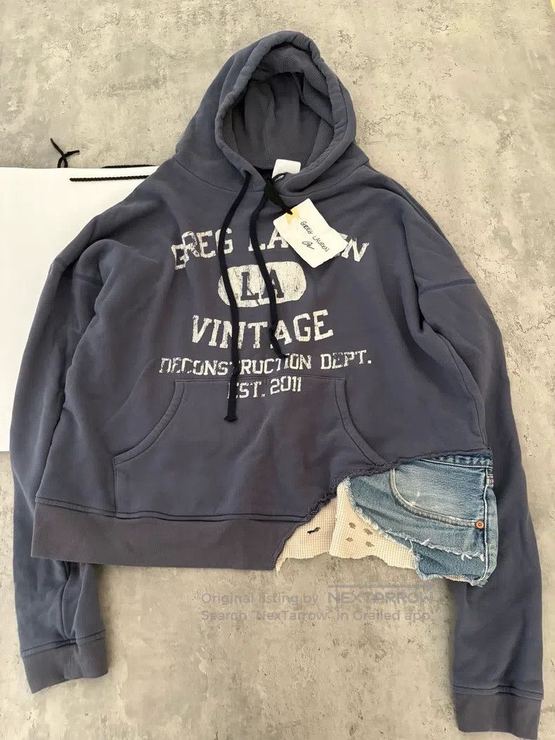 Greg Lauren Greg Lauren Hooded Cotton Patchwork Sweatshirt Size US XL / EU 56 / 4 - 1 Thumbnail