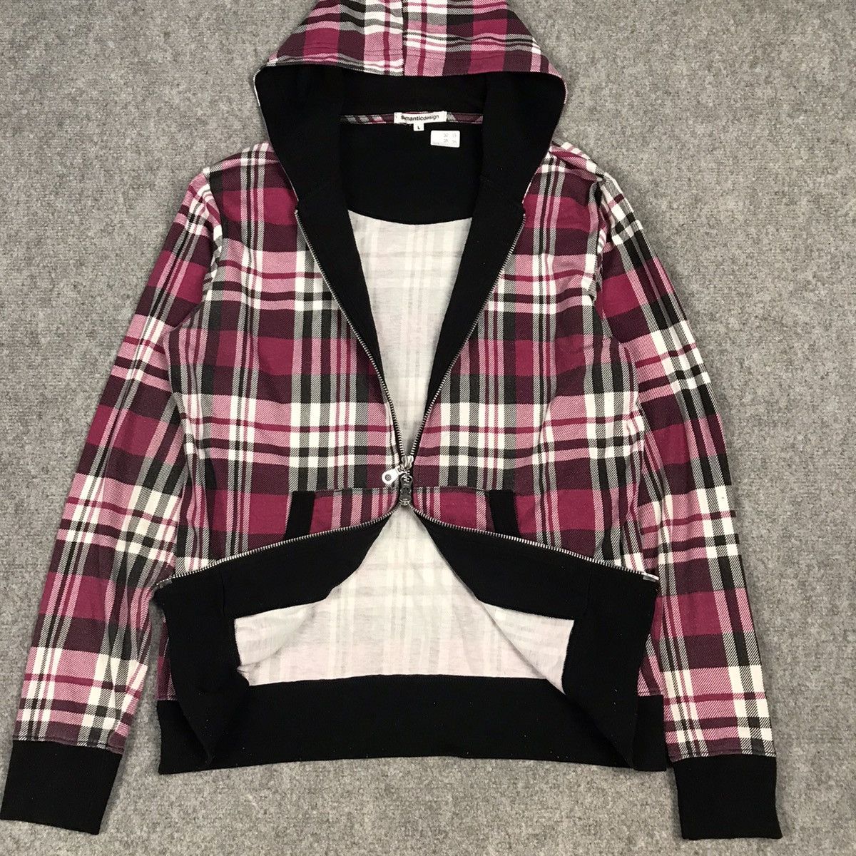 Japanese Brand × Tornado Mart × Vintage SEMANTICDESIGN FLANNEL DESIGN HOODIES ZIPPER JACKET Size US L / EU 52-54 / 3 - 5 Thumbnail