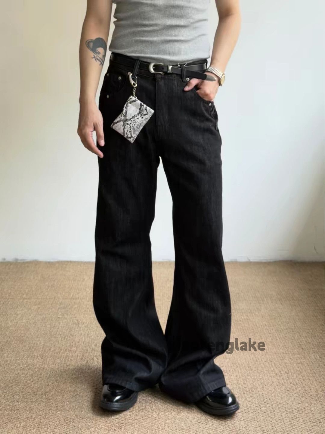 Jean xz rafsimons helmutlang style flared punk patchwork jeans Size US 30 / EU 46 - 2 Thumbnail