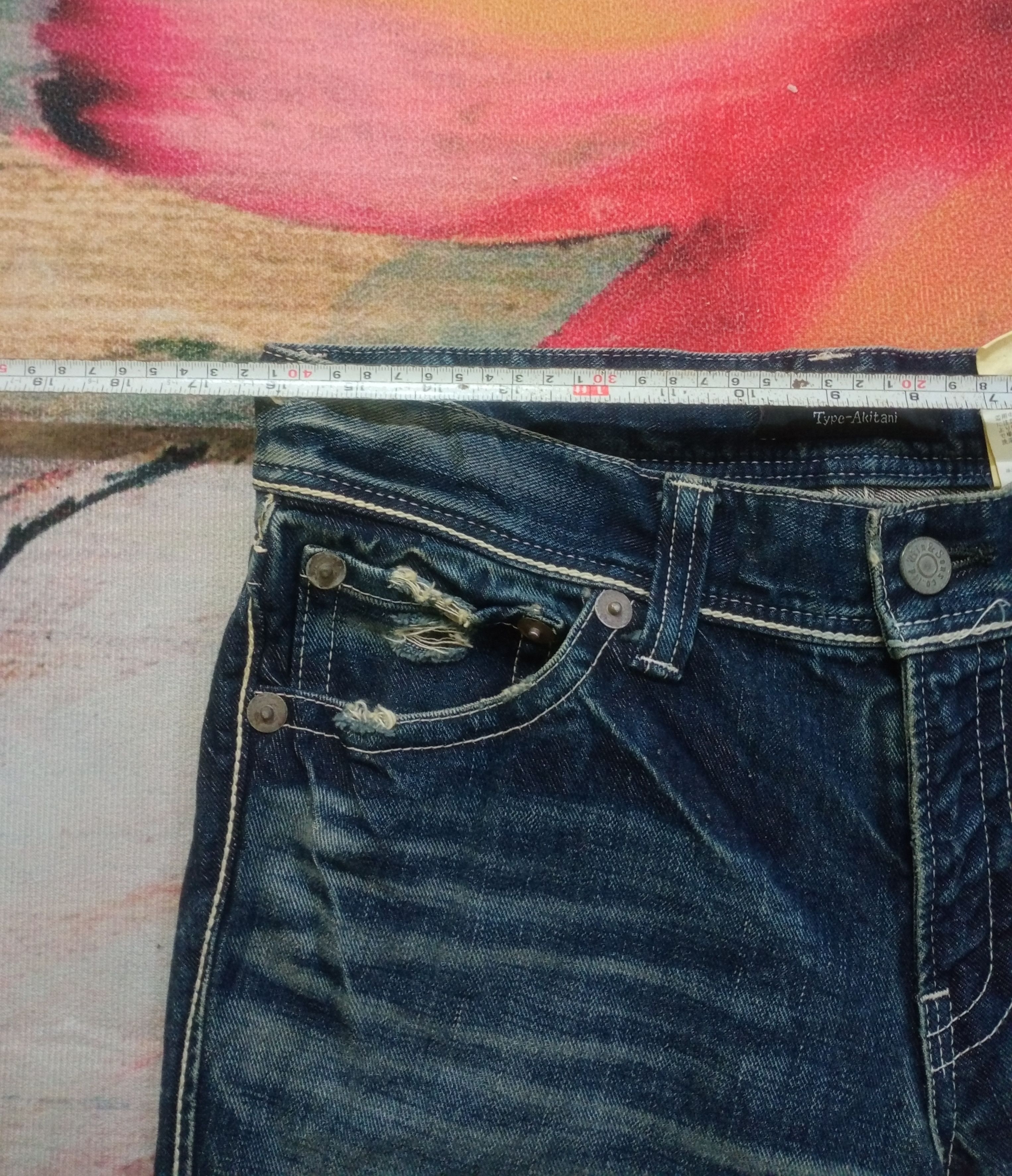 If Six Was Nine Rare Distressed Ufin & Sons Flare Boot cut Jeans Size US 33 - 9 Thumbnail