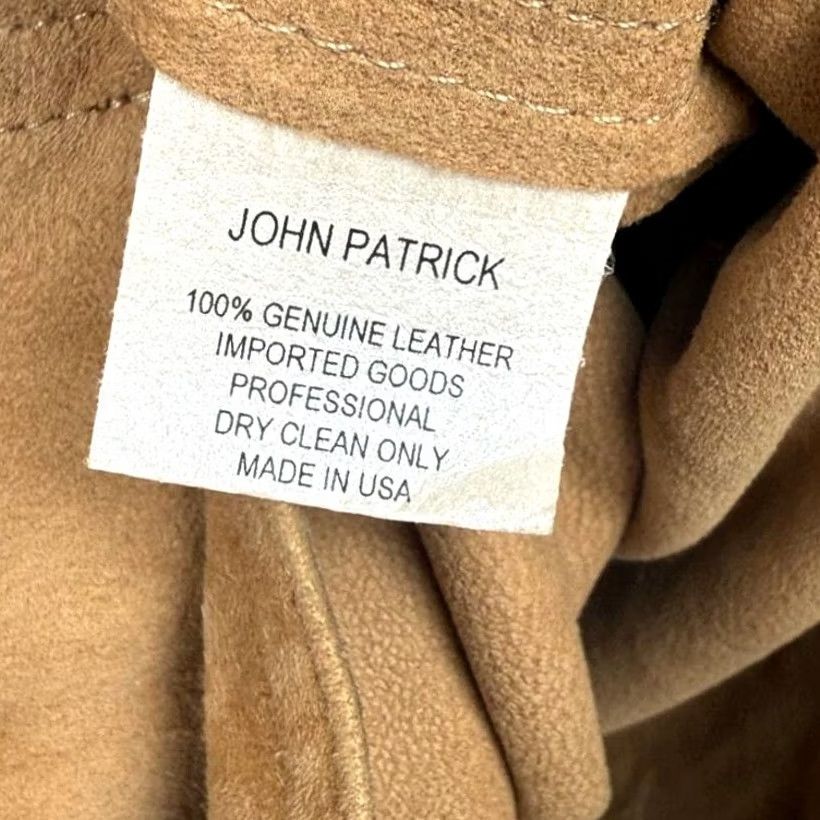 Vintage VINTAGE John Patrick Leather 3/4 Sleeve Button-Down Shacket Womens Medium Brown 100% Genuine Leather Boho Pockets Size M / US 6-8 / IT 42-44 - 5 Thumbnail