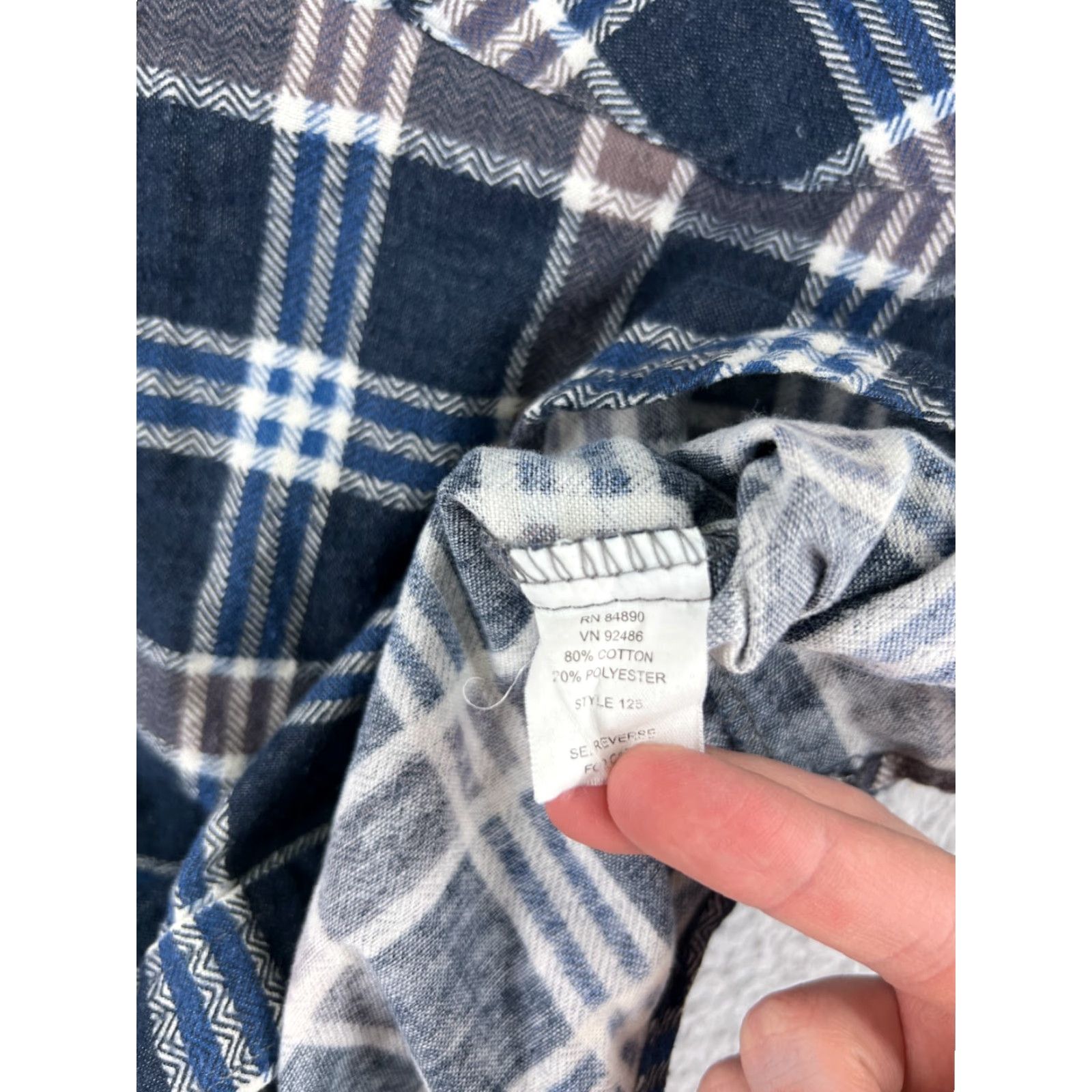 Haband VINTAGE Haband Button-Up Shirt Mens Flannel 100% Cotton Plaid Green Beige XL Blue Chest 44in Camping Outdoor Casual Workwear Buttons Pockets 3X? Size US XL / EU 56 / 4 - 4 Thumbnail