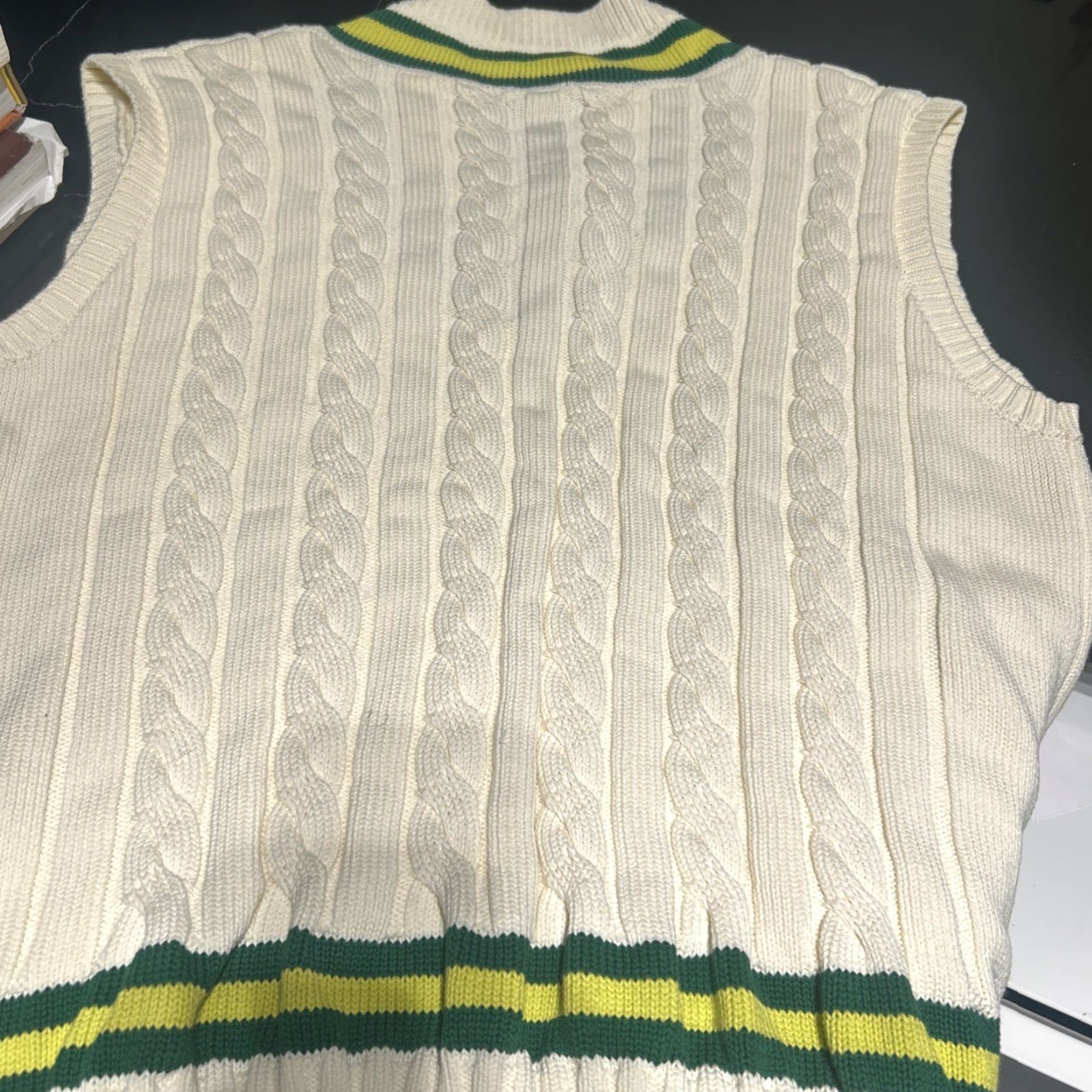 Vintage VINTAGE Cable Knit Cricket Sweater Vest XL Classic Polo Style Men Ivory ChampionS OfTomorrow? Size US XL / EU 56 / 4 - 7 Thumbnail