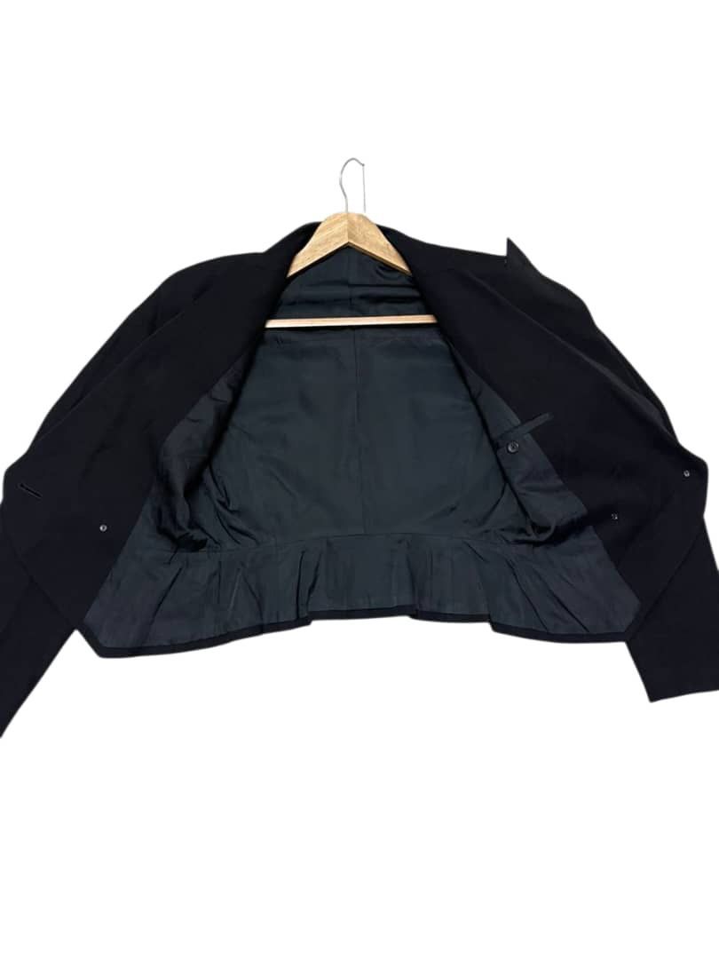 Issey Miyake Vintage 80s Issey Miyake Black Wool Cropped Jacket Blazer Size M / US 6-8 / IT 42-44 - 10 Thumbnail
