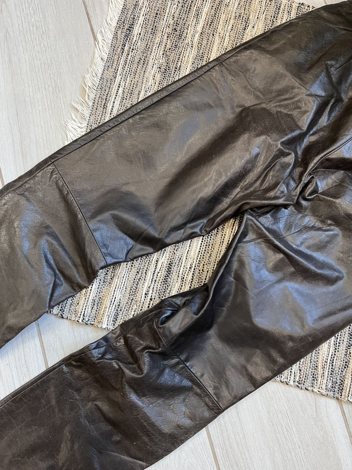 Genuine Leather × Vintage Vintage Virmani Real Leather Pants avantgarde Brown Retro Size 30" / US 8 / IT 44 - 9 Thumbnail