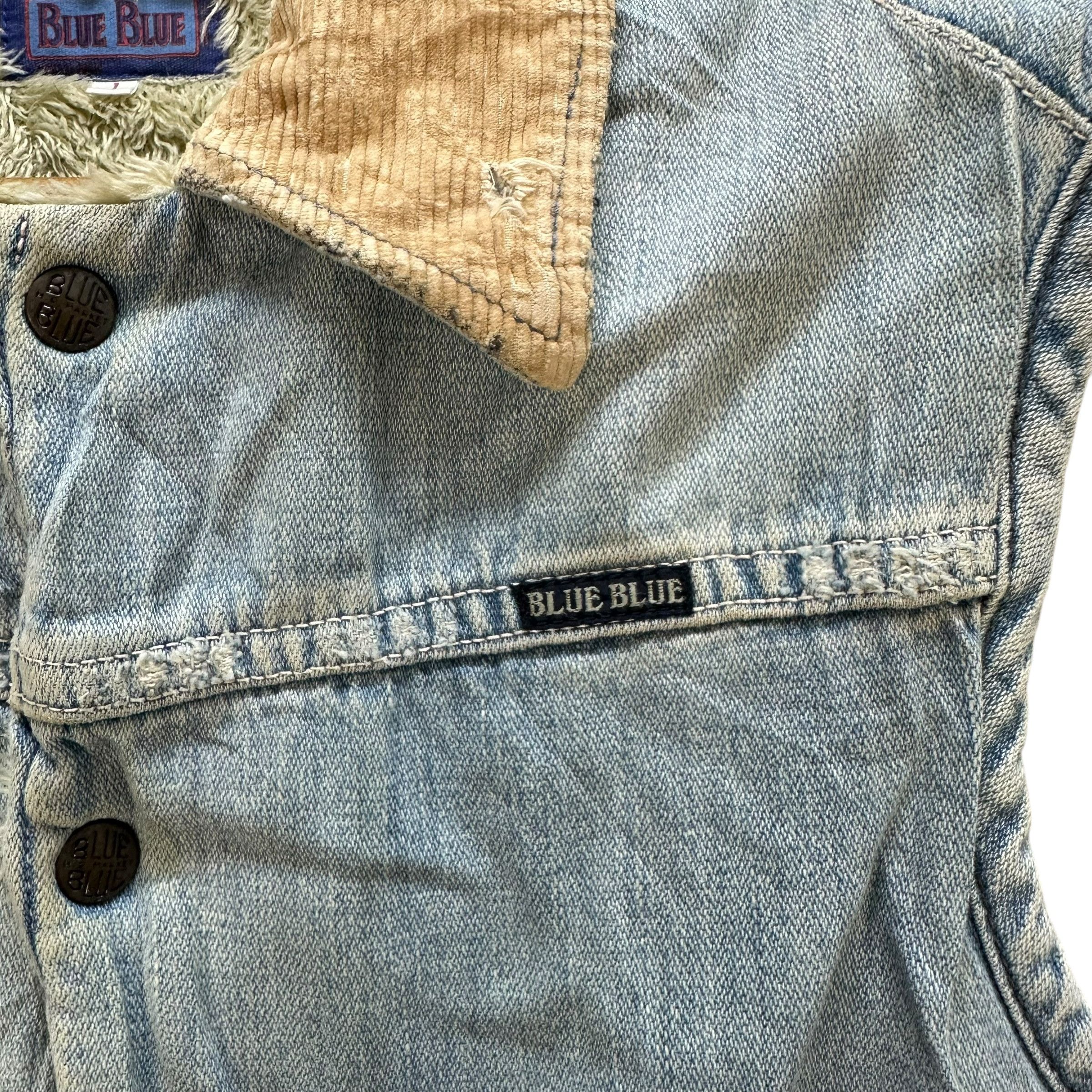 Blue Blue Japan 80's BLUE BLUE Trashed Work Western Denim Vest #A70-1708 Size US S / EU 44-46 / 1 - 4 Thumbnail