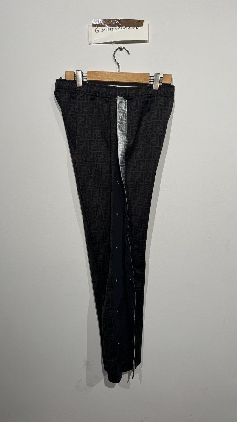 Fendi Fendi Vintage Black Zucca Monogram Track Pants - Size 50 Size US 34 / EU 50 - 3 Thumbnail