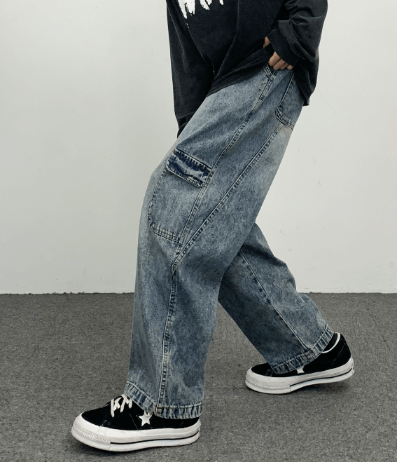 Japanese Brand Vintage American washed distressed straight loose jeans Size US 32 / EU 48 - 4 Thumbnail