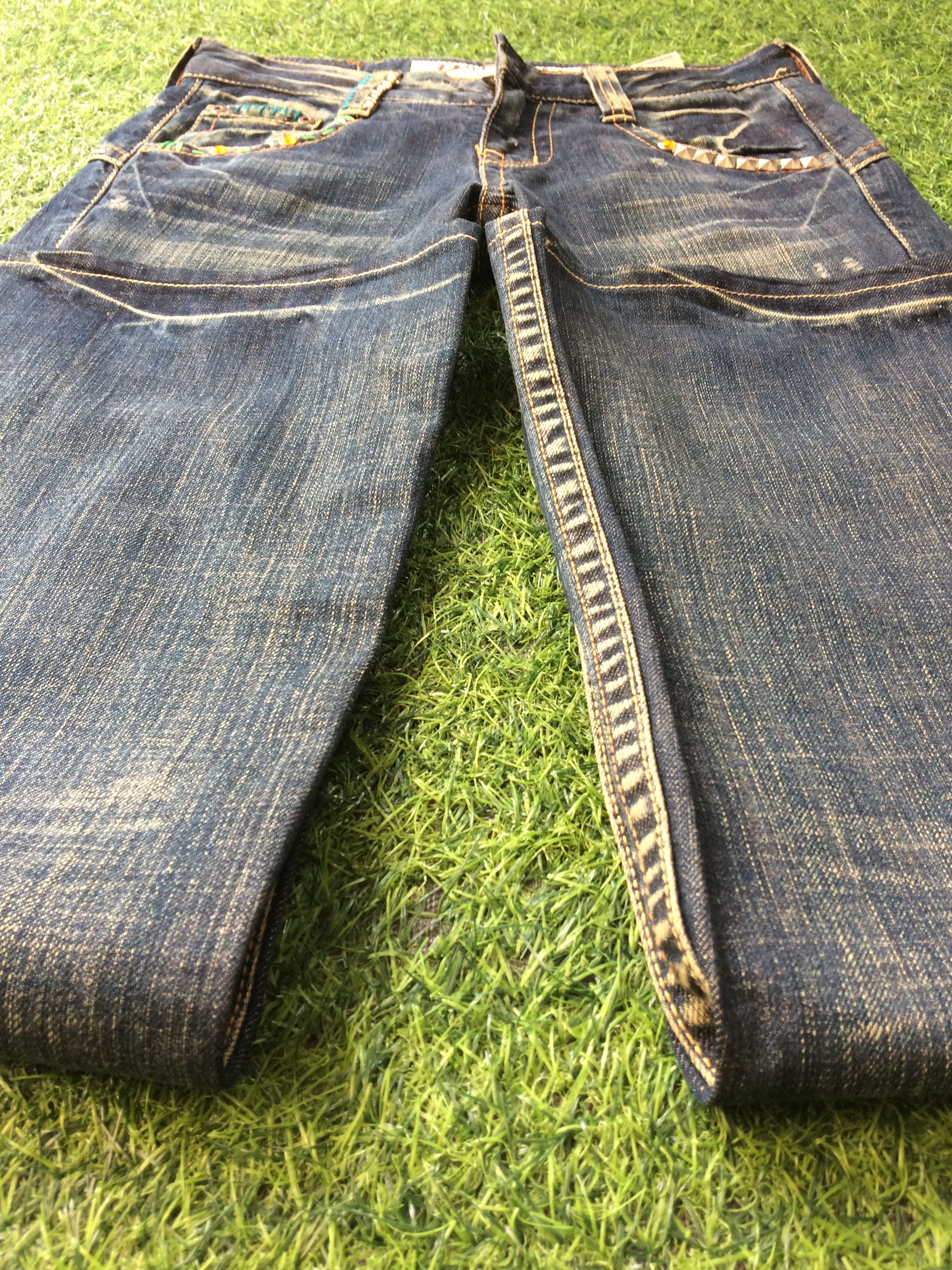 Japanese Brand Harajuku Low Waist Flared Wide Leg Jeans #D-505 Size 25" / US 0 / IT 36 - 8 Thumbnail