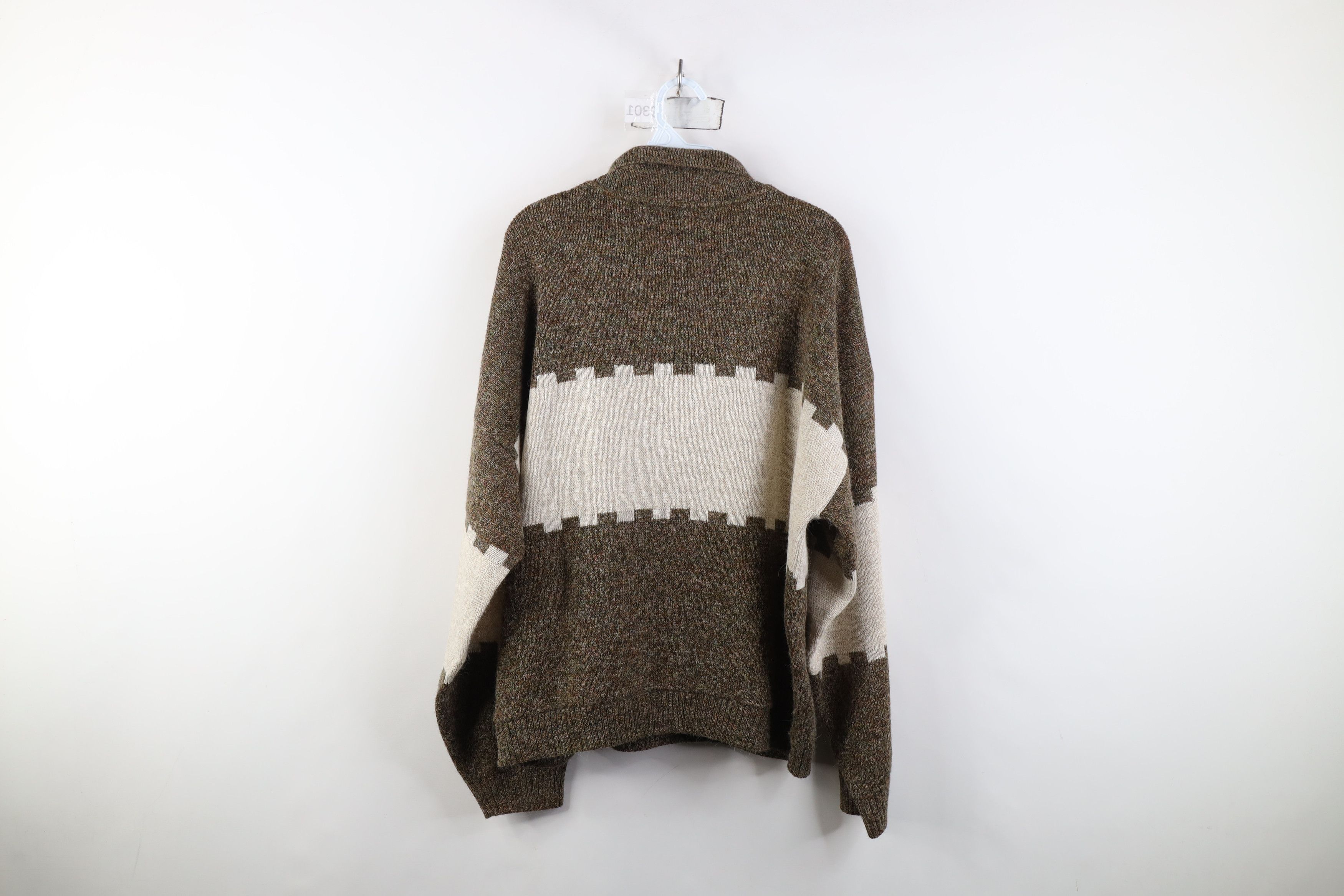 Vintage Vintage 90s Streetwear Knit Collared Sweater Earth Tone Size US L / EU 52-54 / 3 - 9 Thumbnail