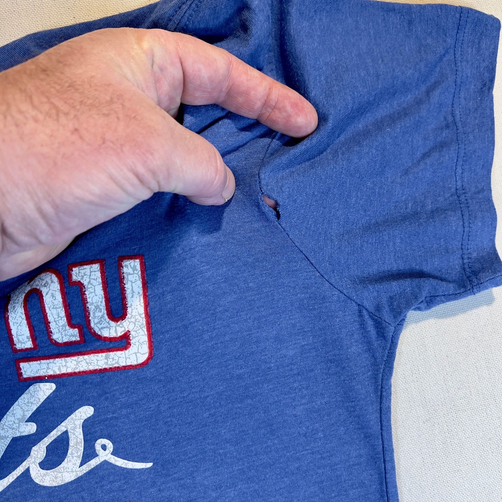 NFL NFL Team Apparel Womans L NY Giants Blue Short Sleeve TShirt Size L / US 10 / IT 46 - 4 Thumbnail
