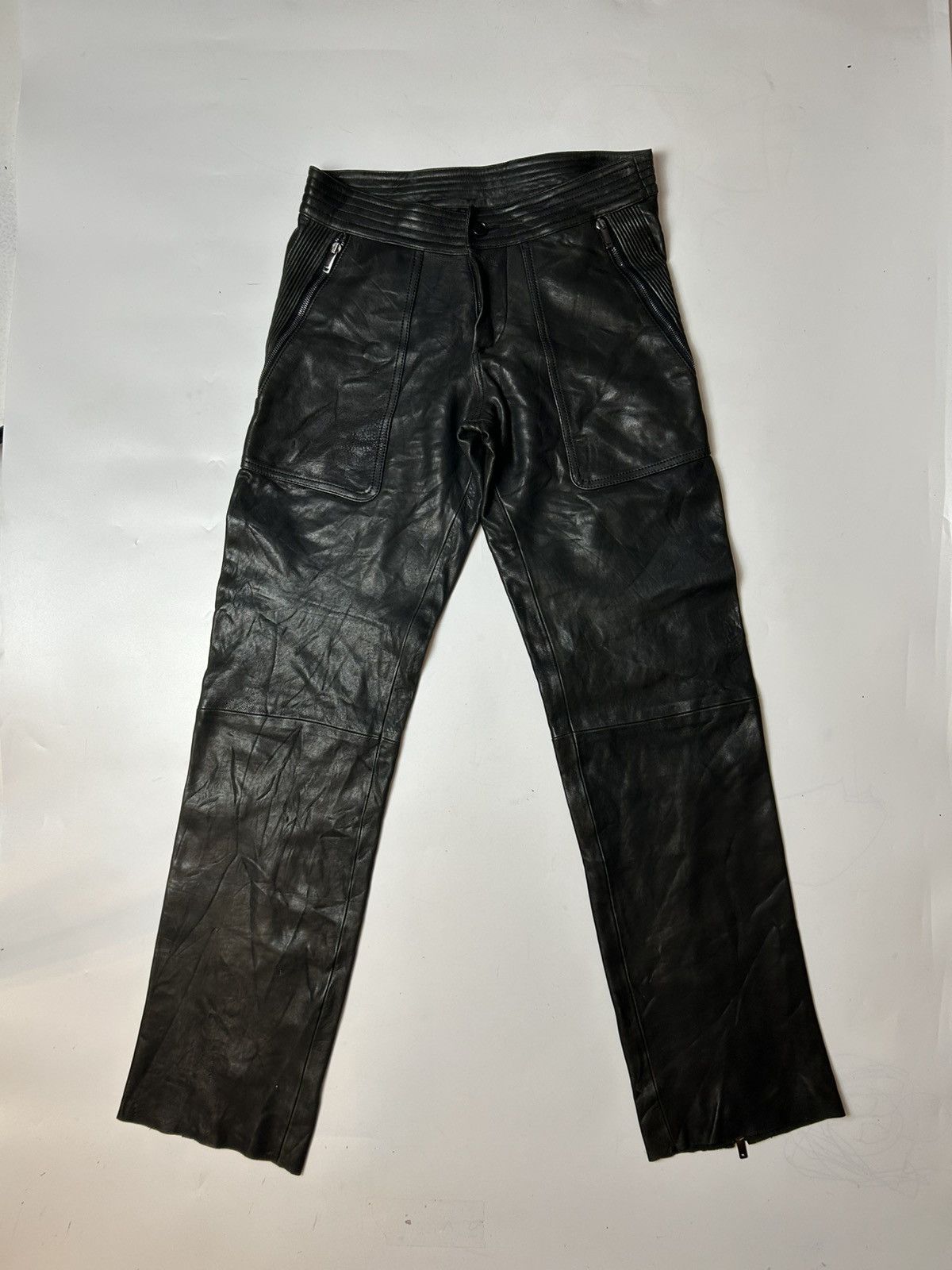 Emporio Armani × Genuine Leather EMPORIO ARMANI LEATHER PANT Size US 29 - 1 Thumbnail
