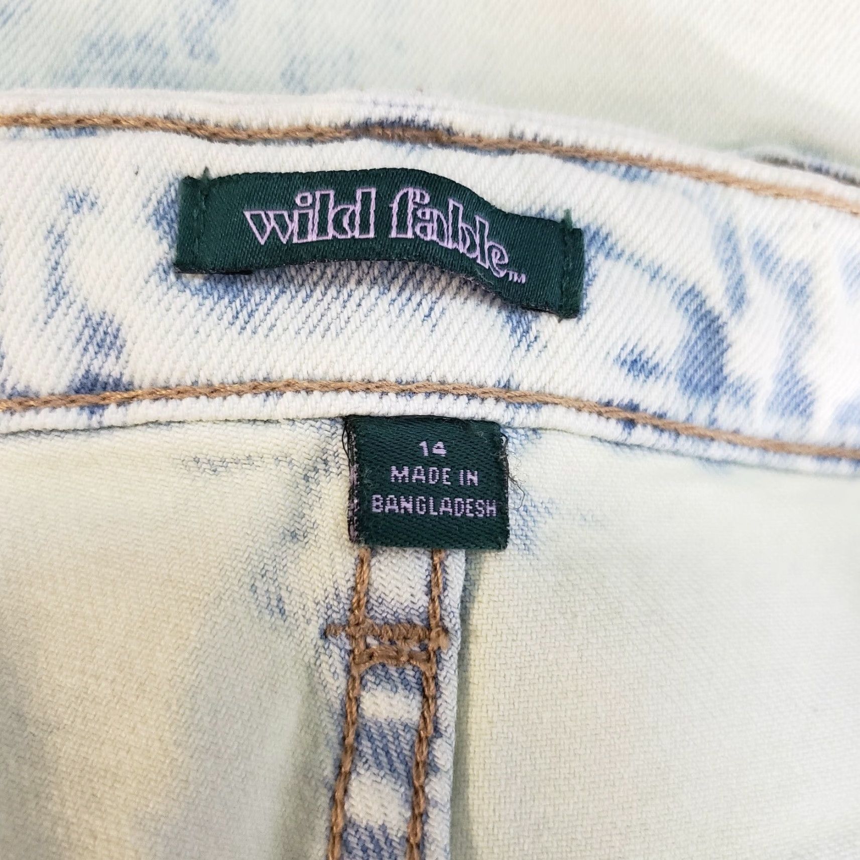 Vintage VINTAGE Wild Fable Womens Highest Rise 90s Straight Jeans Sz 14 Acid Over-Dye Lime Green Size 36" / US 14 / IT 50 - 6 Thumbnail