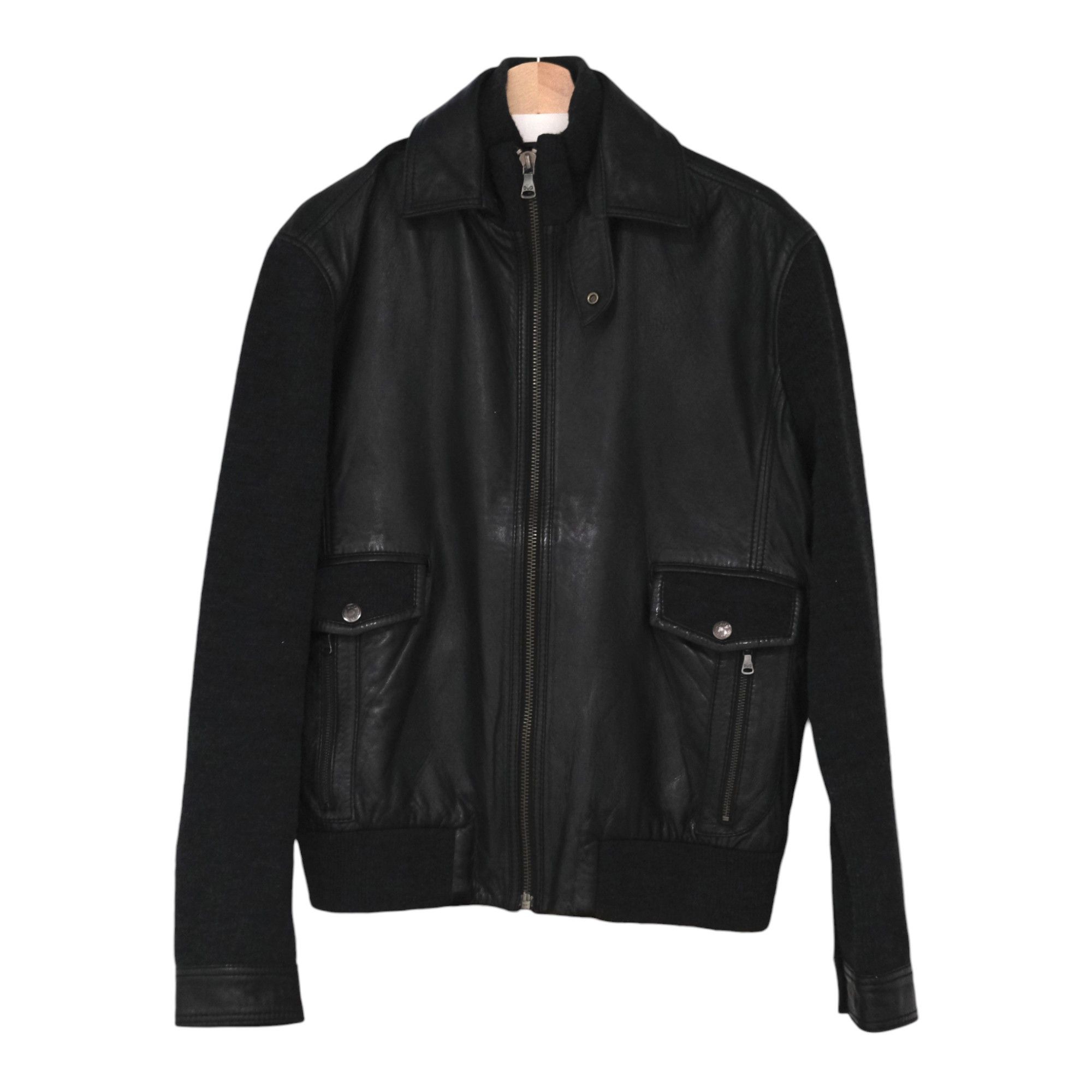 D&G Lambskin Leather & Wool Bomber Jacket