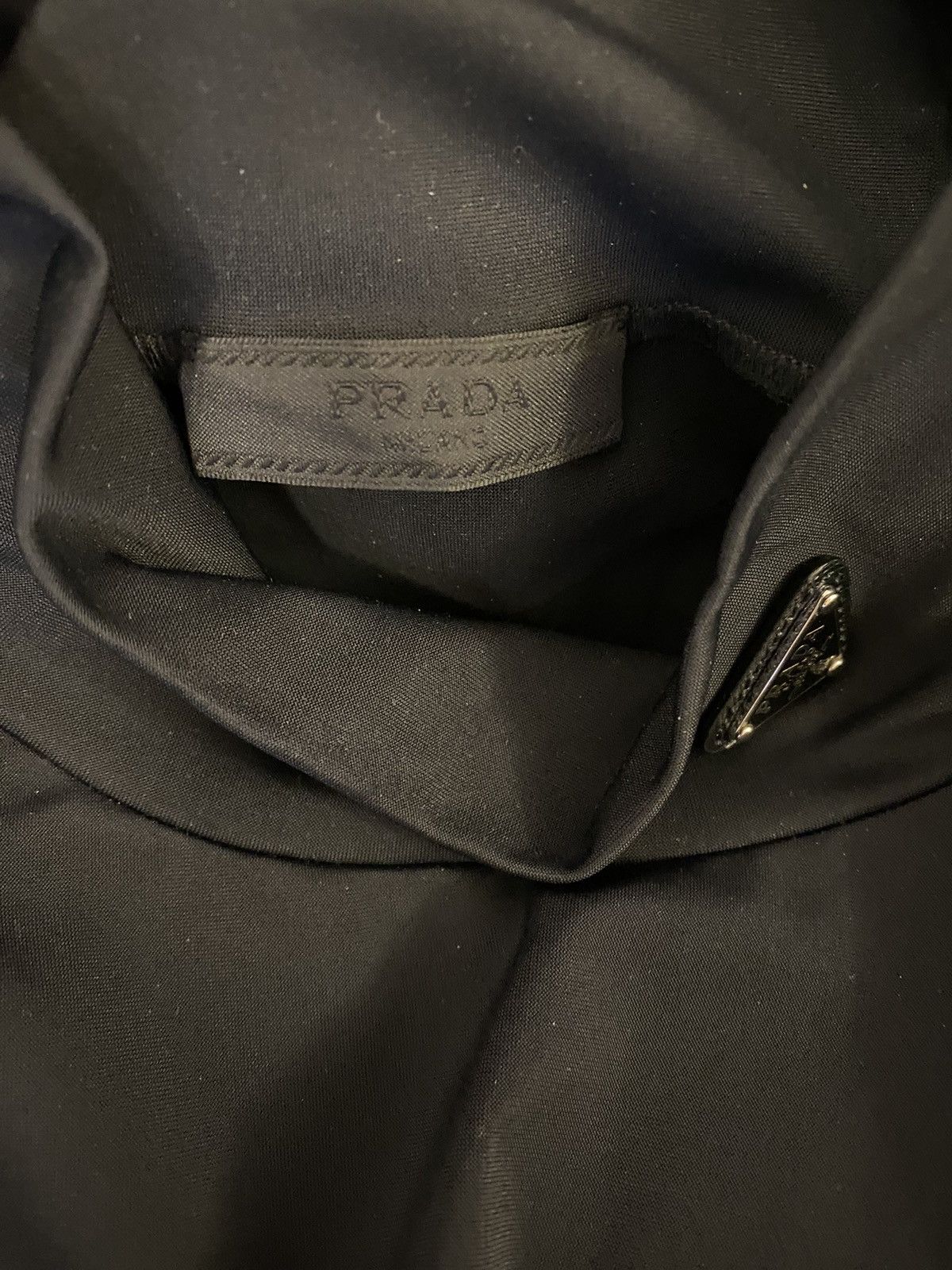 Prada Prada black technical nylon logo turtleneck jersey L Size US L / EU 52-54 / 3 - 5 Thumbnail
