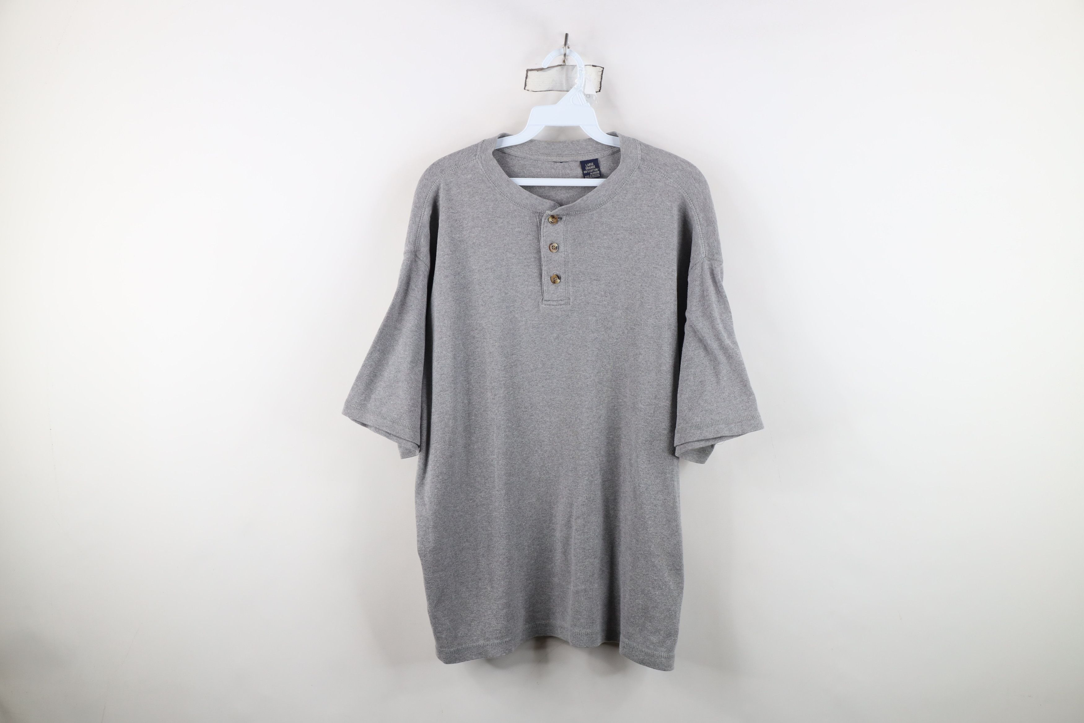 Vintage Vintage 90s Streetwear Cotton Ribbed Knit Henley T-Shirt Size US L / EU 52-54 / 3 - 1 Thumbnail