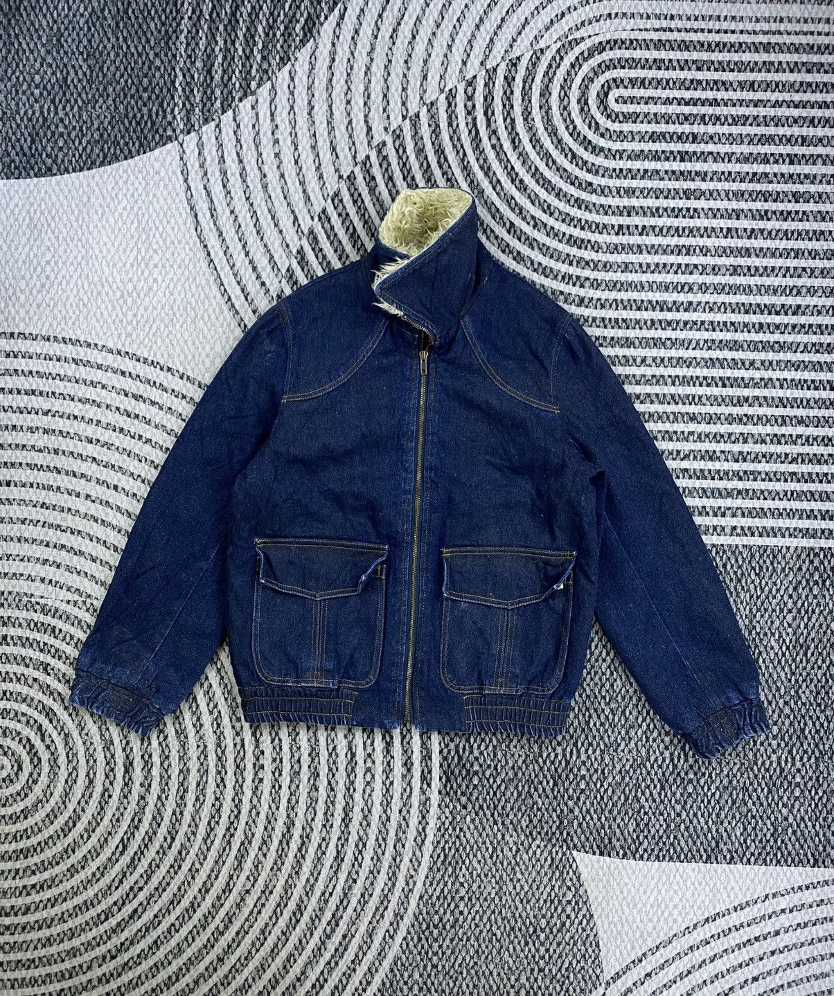 Vintage 🔥RARE Vintage Japan Detroit Sherpa Collar Denim Jacket Size US M / EU 48-50 / 2 - 5 Thumbnail