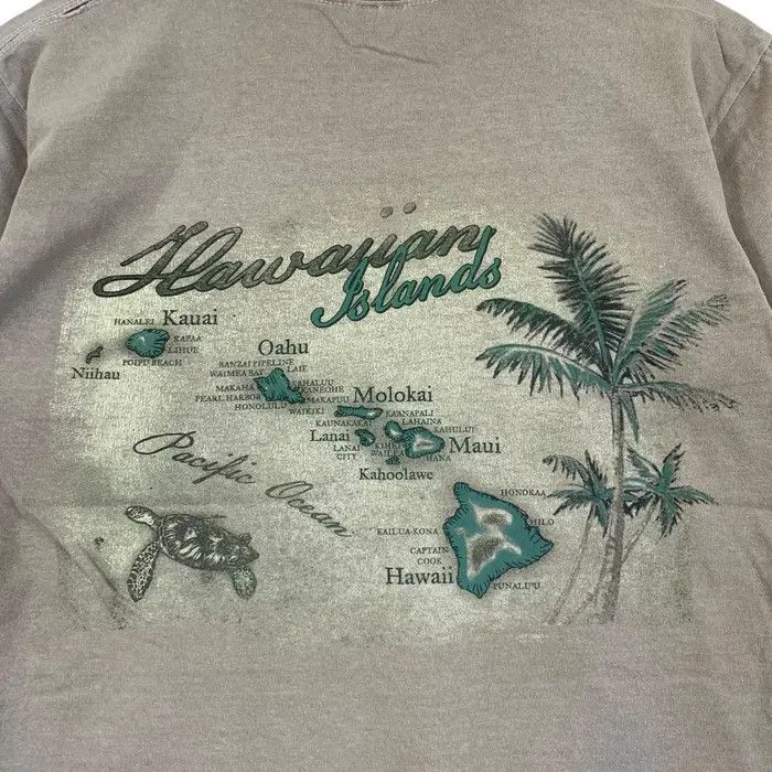 Gildan Vintage HAWAIIAN ISLANDS WAIKIKI Aquarium Maps Tee Shirt Size US S / EU 44-46 / 1 - 5 Thumbnail
