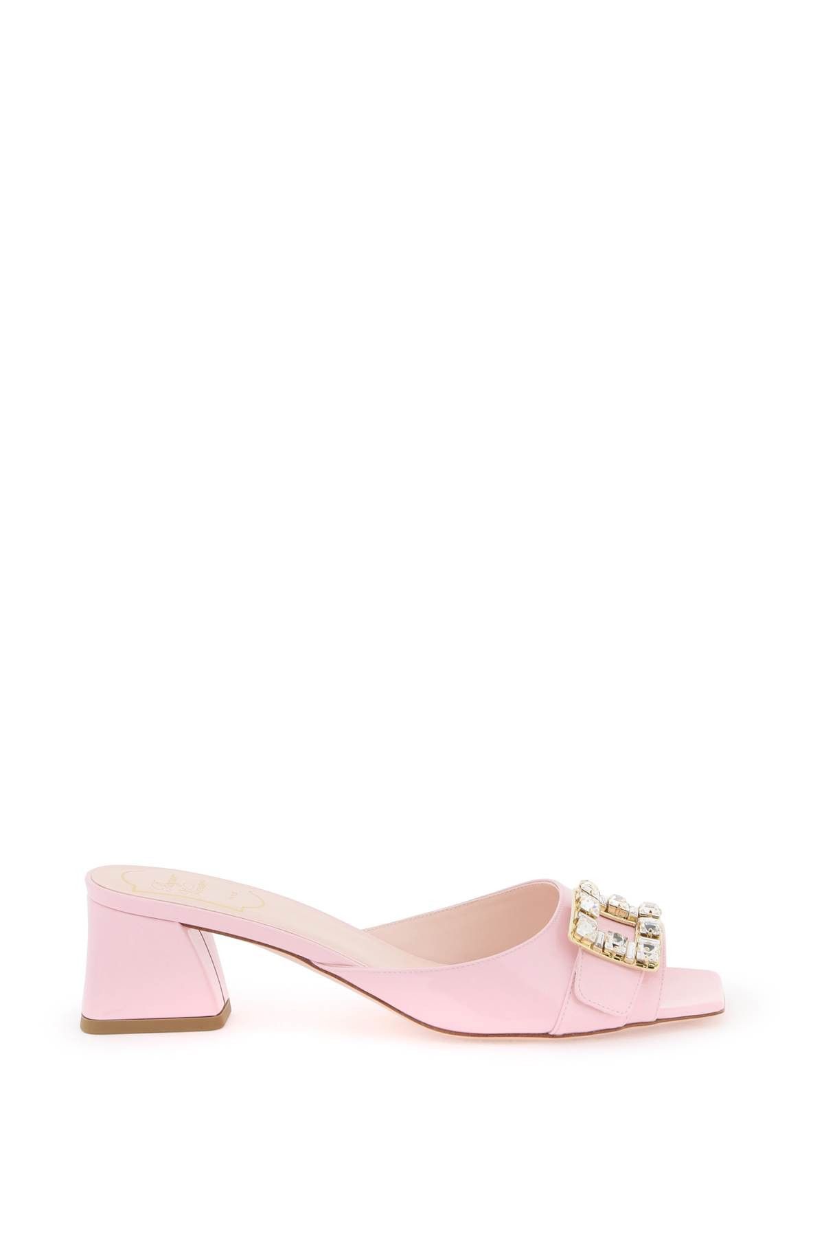 image of Roger Vivier "très Vivier Patent Leather Mule Shoess With Shoes in N Pink, Women's (Size 7)