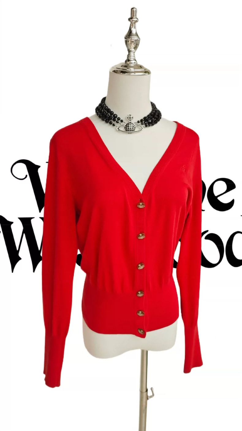 Vivienne Westwood Vivienne Westwood Red knit sweater cardigan Size M / US 6-8 / IT 42-44 - 2 Thumbnail