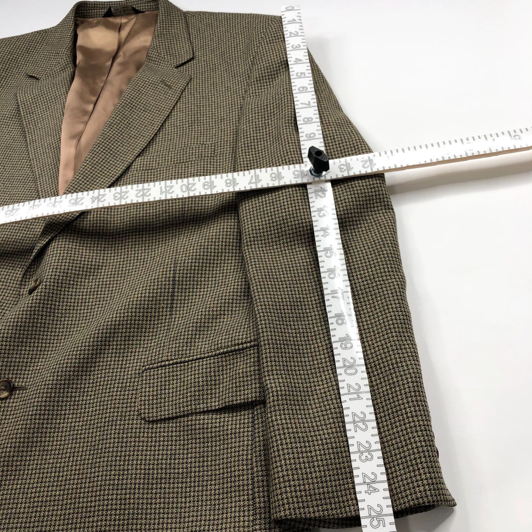 Jos. A. Bank Jos. A. Bank Sport Coat Jacket 46R Silk Wool Blend Notch Lapel Houndstooth Brown Blue Regular Mens Jacket Size US S / EU 44-46 / 1 - 6 Thumbnail