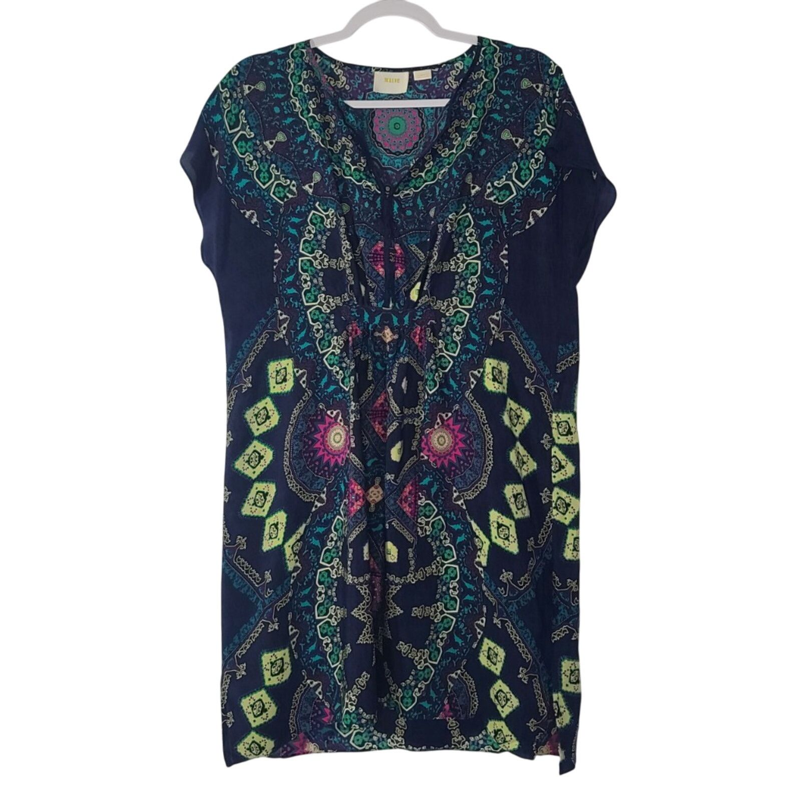 Anthropologie Anthropologie Maeve Geometric Medallion Silk Dress XS Size XS / US 0-2 / IT 36-38 - 3 Thumbnail