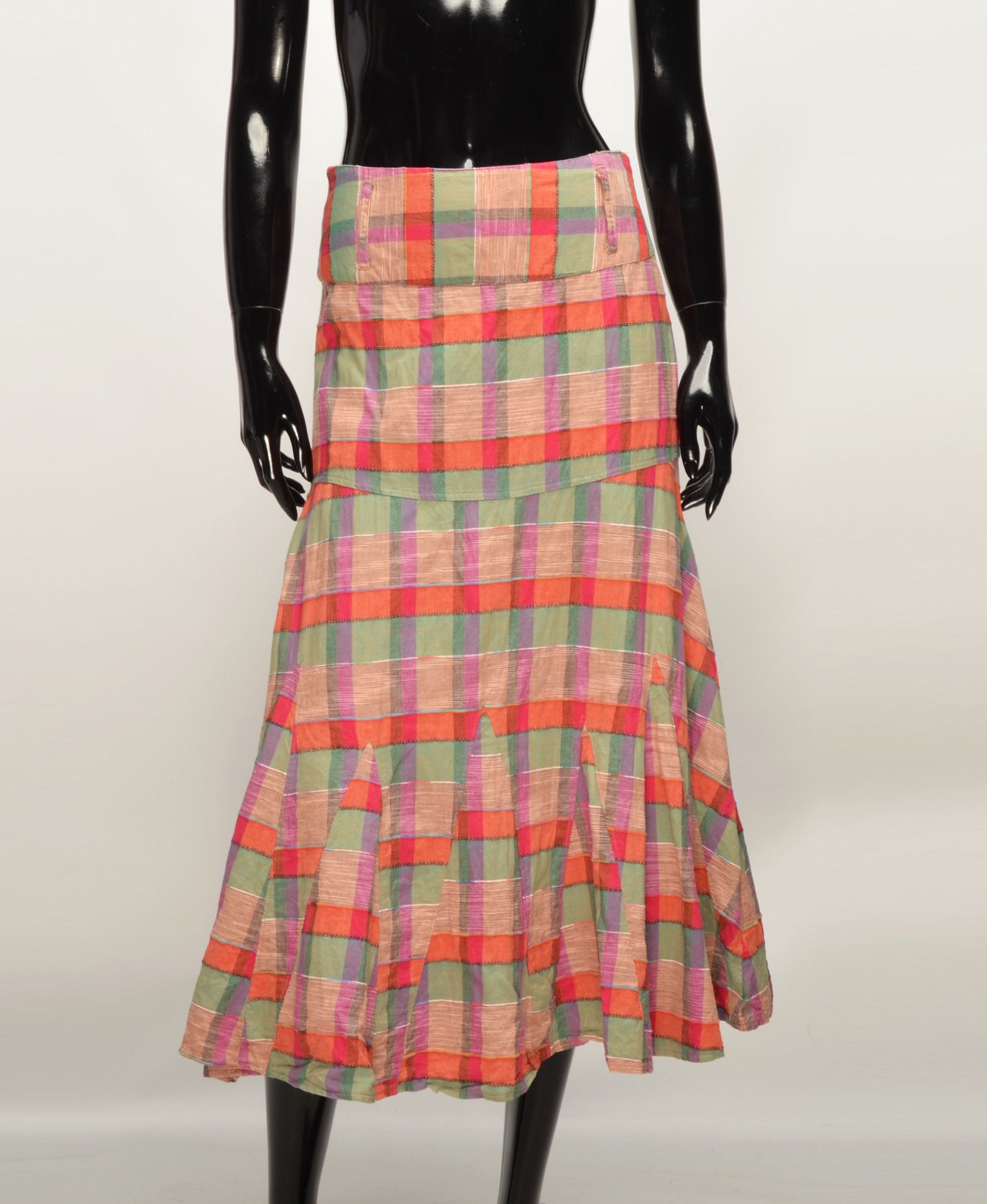 Vintage Vintage Per Una Y2K Boho Plaid Midi Skirt Size 26" / US 2 / IT 38 - 1 Thumbnail