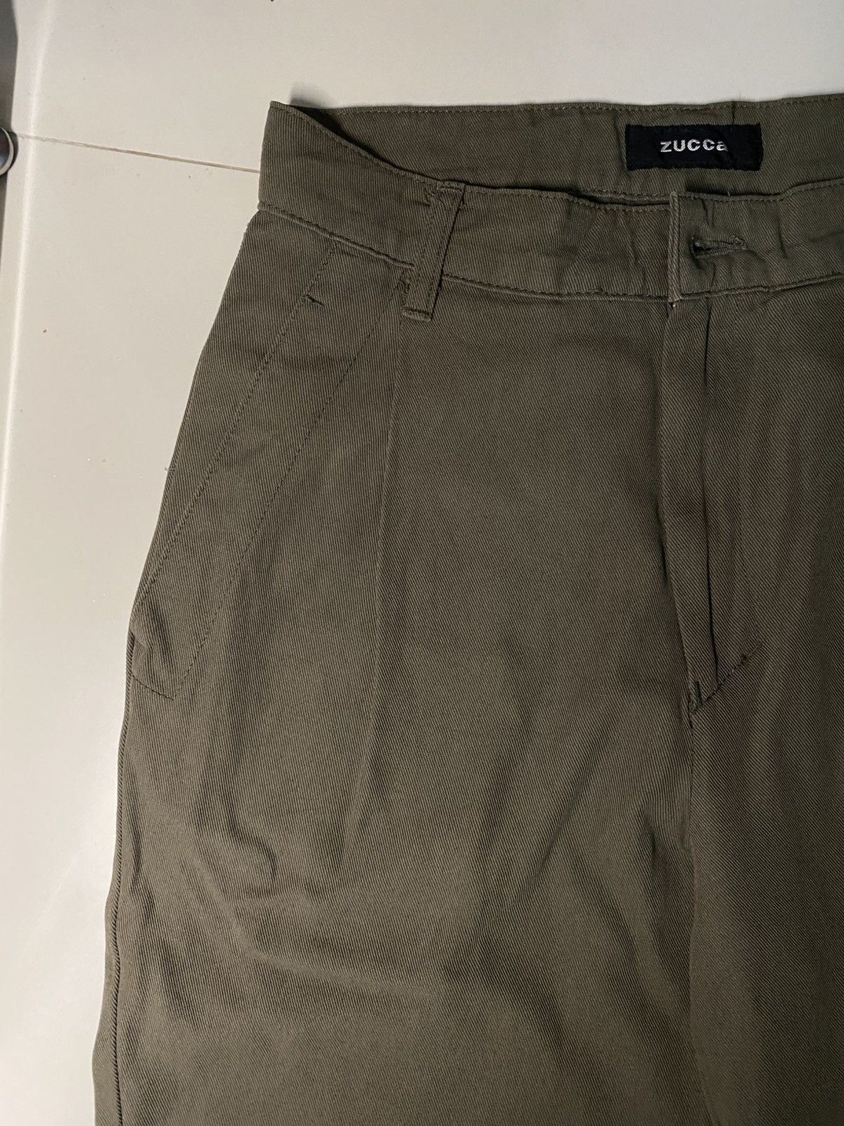 Issey Miyake RARE🔥ZUCCa Pleated Tapered Pants Olive Khaki Japan Size US 30 / EU 46 - 6 Thumbnail