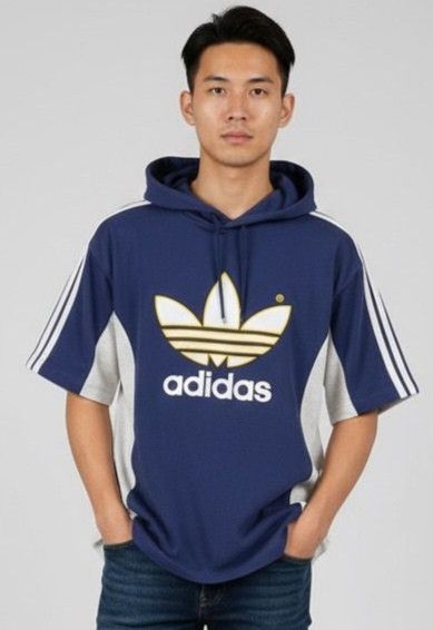 Adidas Vintage 90s Adidas Big Logo Hoodies Size US L / EU 52-54 / 3 - 1 Thumbnail