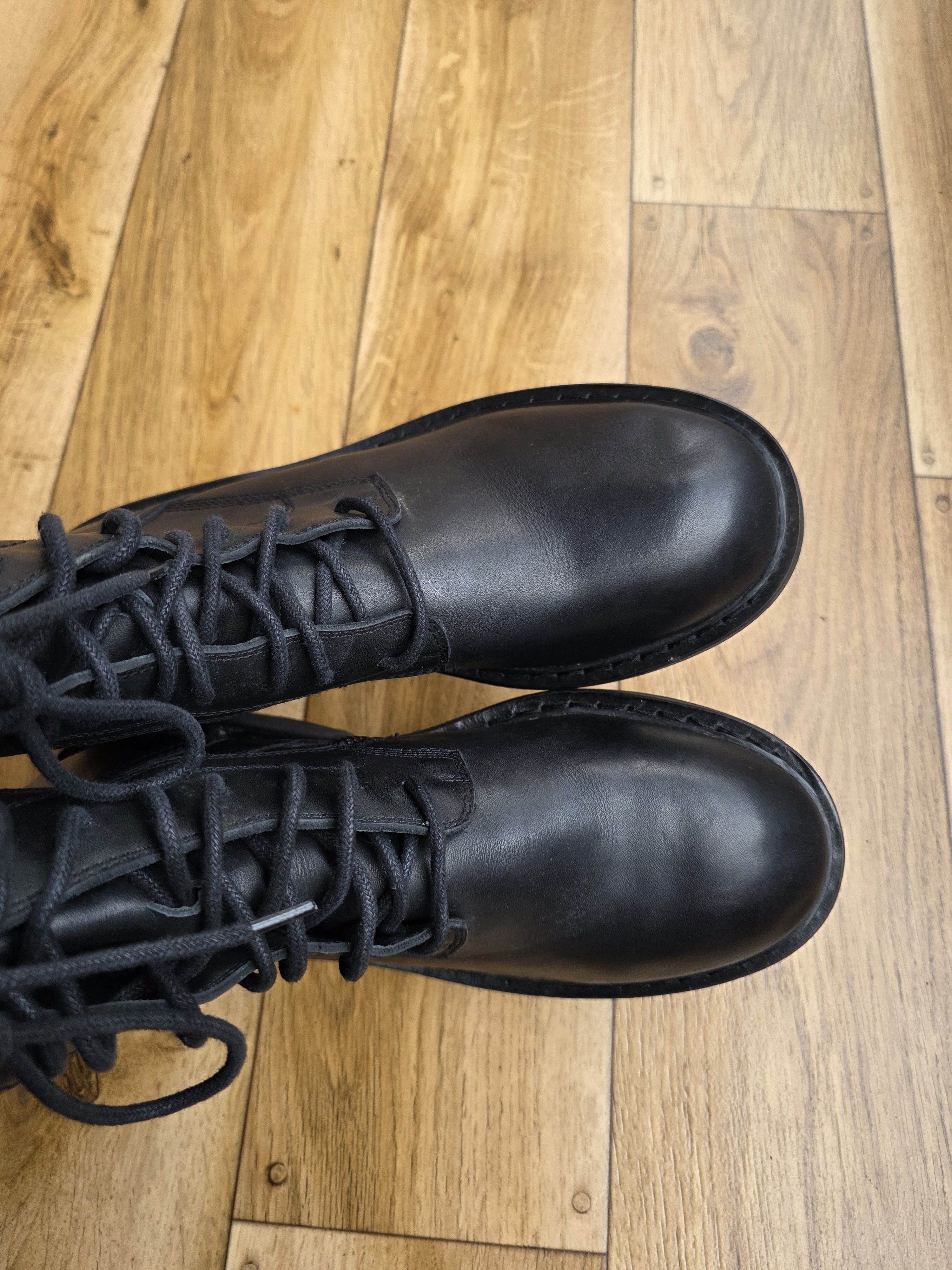 Ann Demeulemeester Ann Demeulemeester Heeled Lace up Leather Ankle Combat Boots Size US 10 / IT 40 - 9 Thumbnail