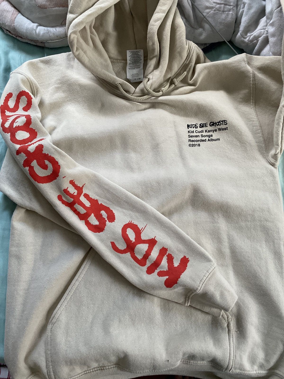 Image of Kanye West Kids See Ghosts Hoodie Tan (Size Small)