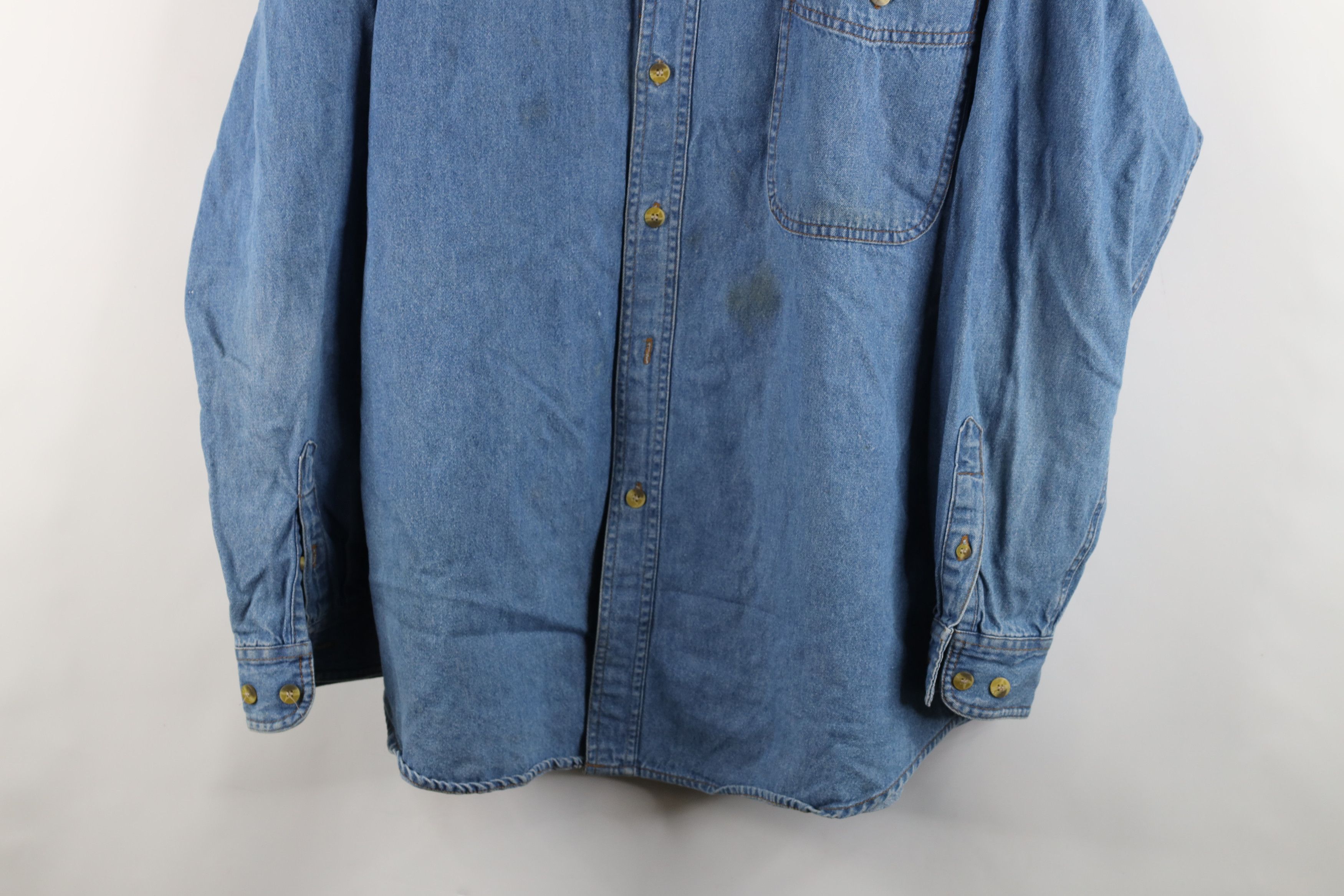 Vintage Vintage 90s Star Park Horse Racing Denim Jean Button Shirt Size US XL / EU 56 / 4 - 3 Thumbnail