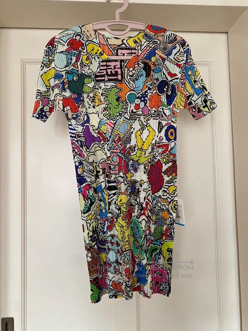 Issey Miyake Graffiti Short Sleeve Top