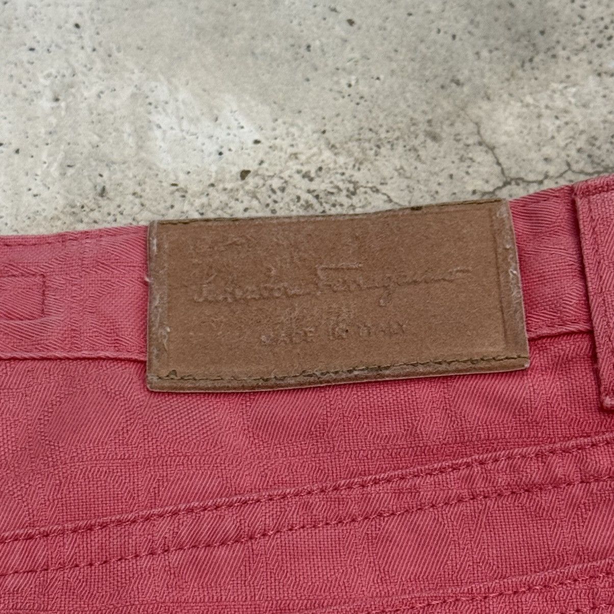 Salvatore Ferragamo Vintage Salvatore Ferragamo Faded Monogram Denim Pants Size US 29 - 14 Thumbnail
