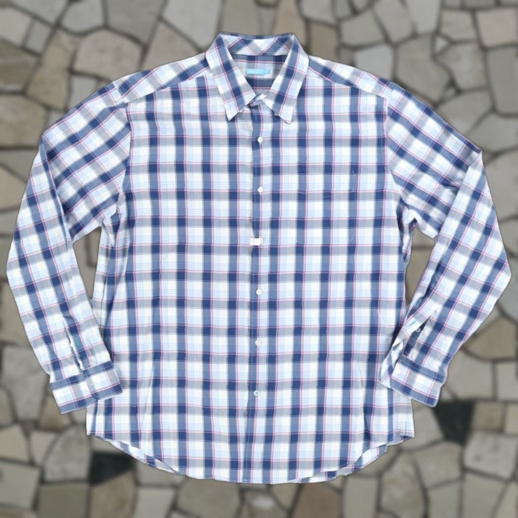 J.McLaughlin J McLaughlin Performance Stretch Cotton Nylon Plaid Button Down Shirt Men's XL Size US XL / EU 56 / 4 - 1 Thumbnail